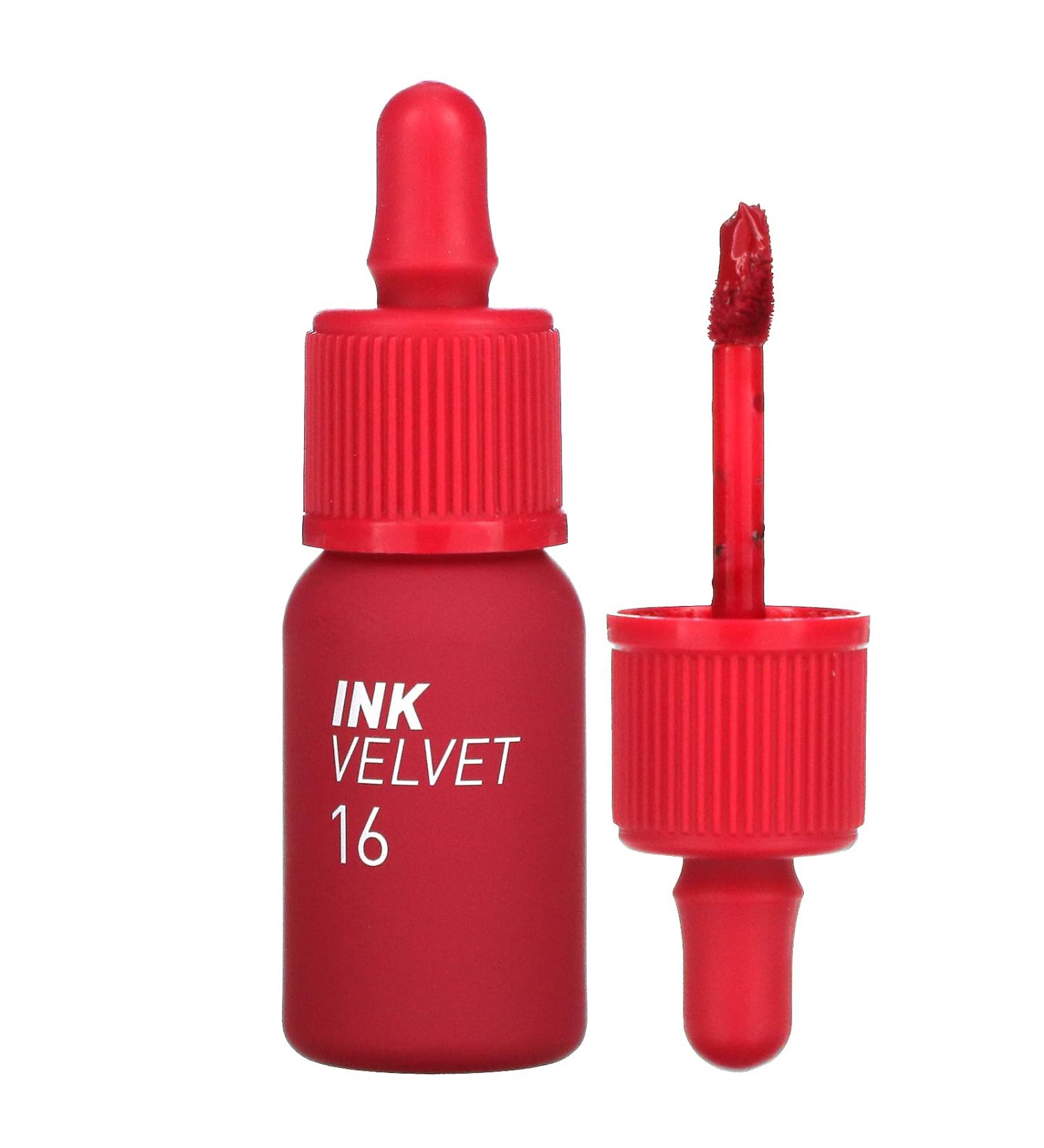 Peripera Lip Ink Velvet Tint Soft - Glowing Cosmetics Smooth And Shining Long Lasting Makeup - Heart Fuchsia Pink Heart Fuchsia Pink 4.00 g (Pack of 1)