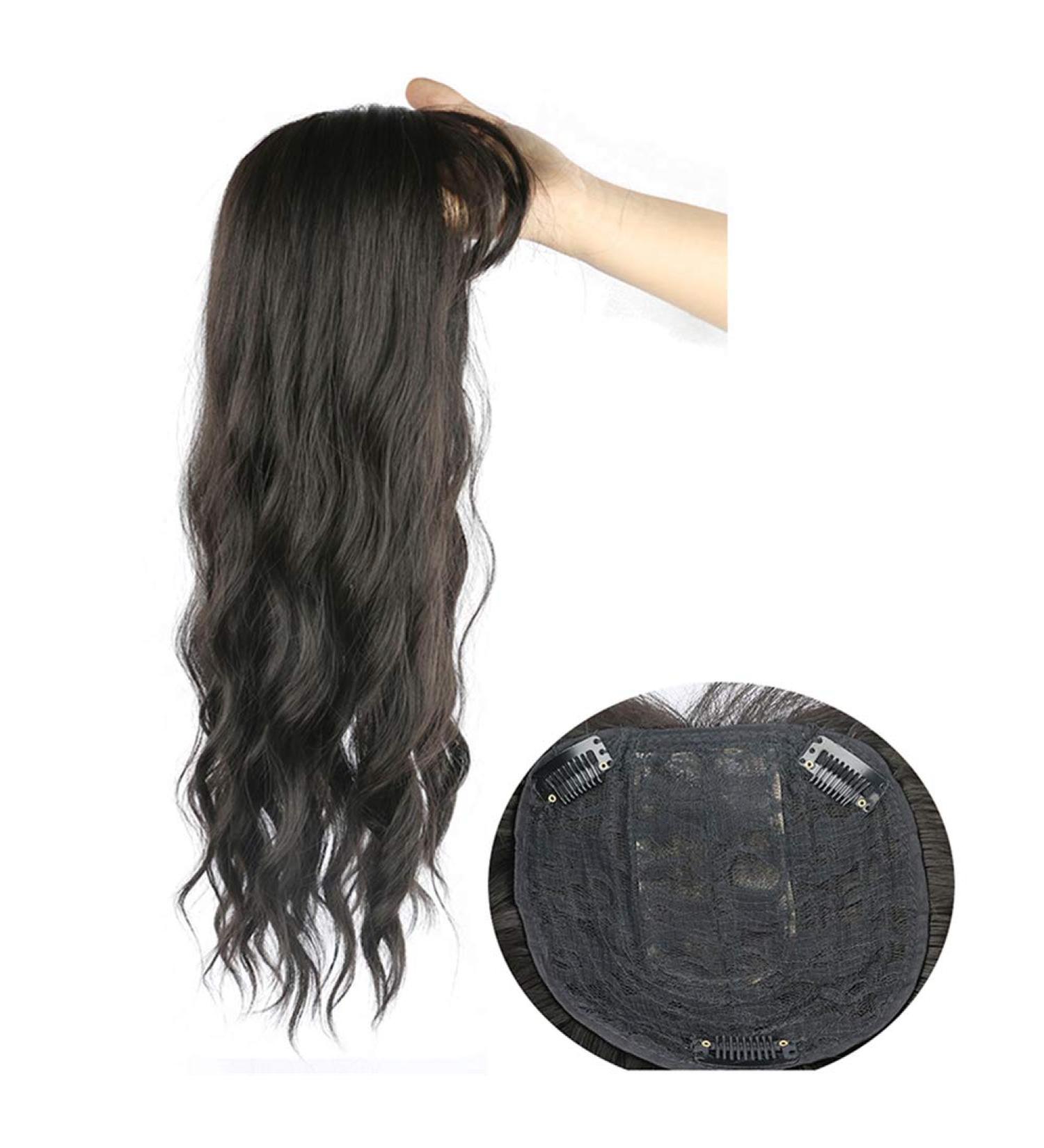 60cm Wavy Clip-in Hairpieces for Thin Hair - Brown/Black | International Shipping Available - Buy Online on GoSupps.com