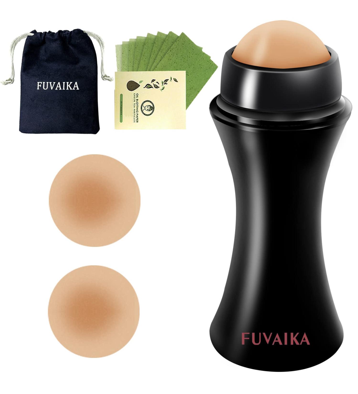 Oil Absorbing Volcano Roller with Replaceable Volcanic Balls - Portable Oil Control Roller for Instant Shine Removal (Black) - Buy Online on GoSupps.com