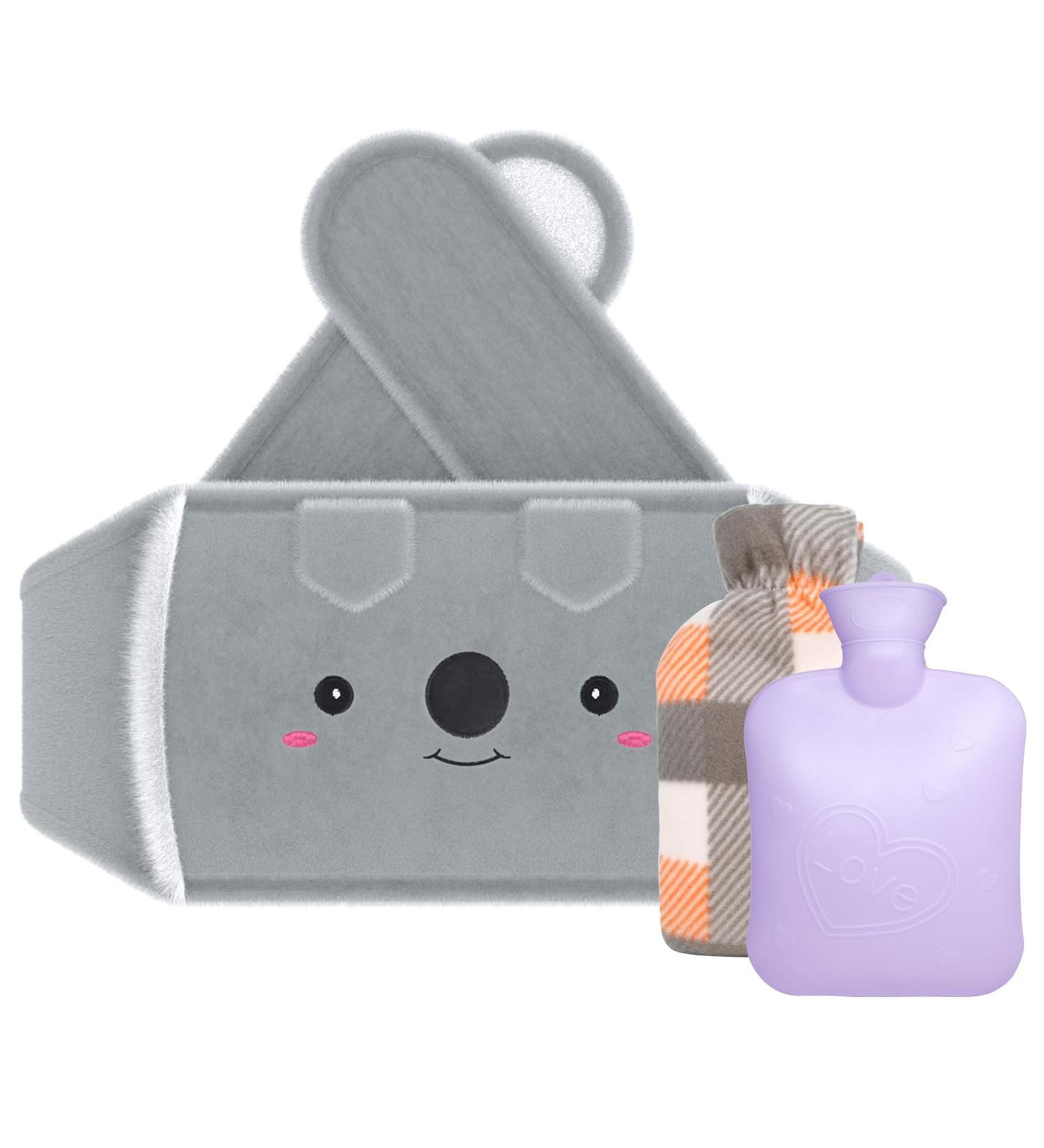 Rubber Hot Water Bottle Belt with Plush Cover - Purple | Pain Relief for Neck, Back, Shoulder, Legs - Buy Online on GoSupps.com