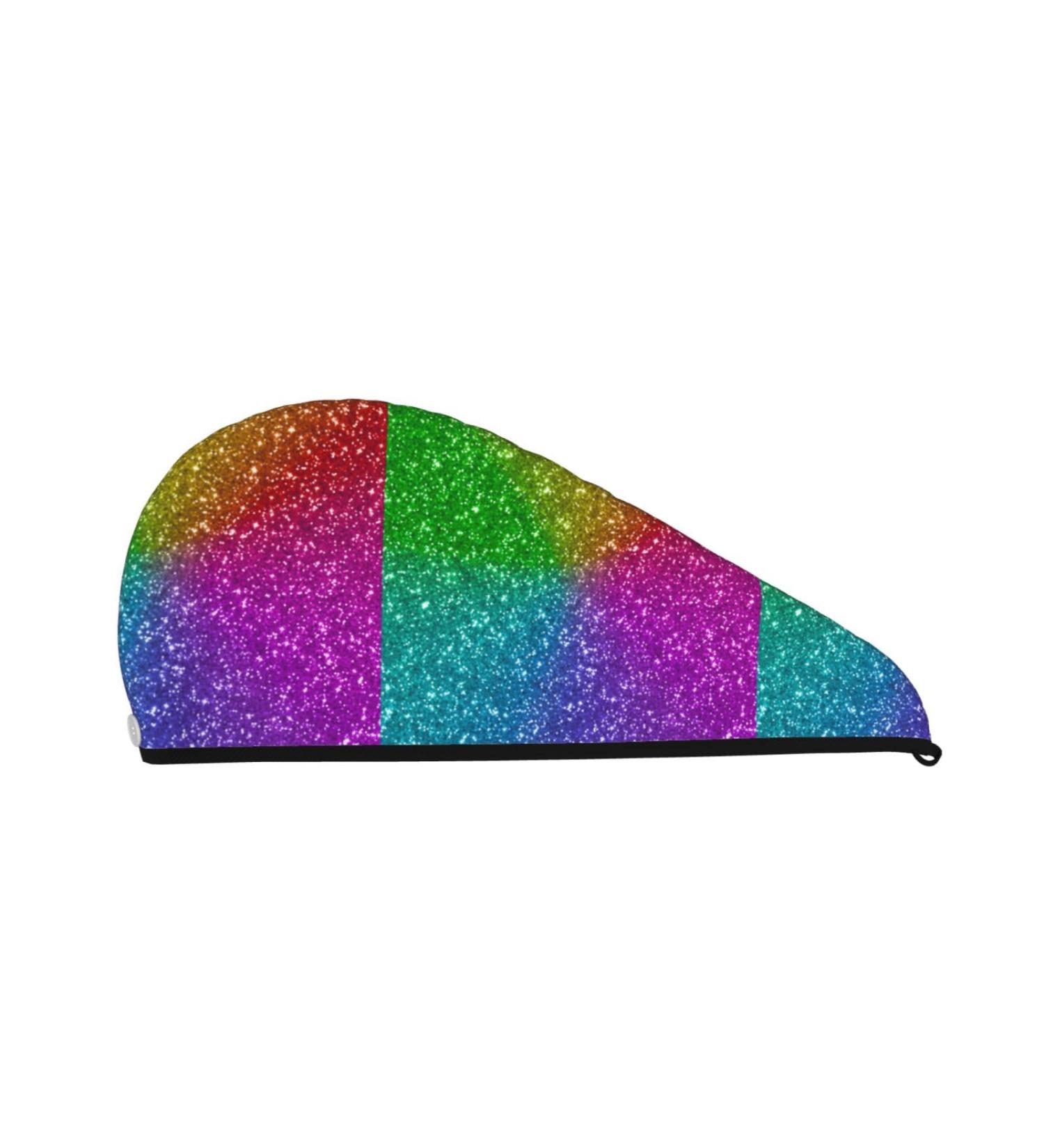 Hair Towel Wrap - Quick-Dry Hair Turban with Button | Colorful Glitter Hair Drying Towel for Effortless Style - Buy Online on GoSupps.com
