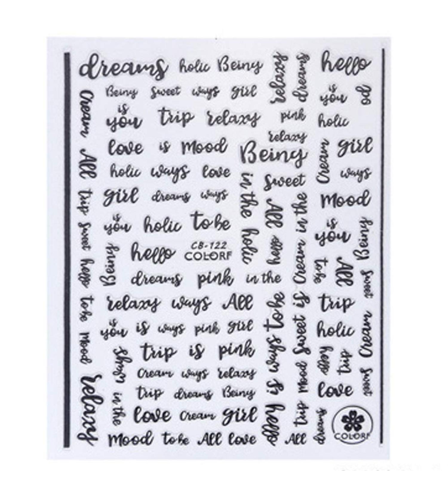 1pc 3d Hollow Letters Nail Art Stickers Black Adhesive Decal Nail Wrap Decor Accessories - Buy Online on GoSupps.com