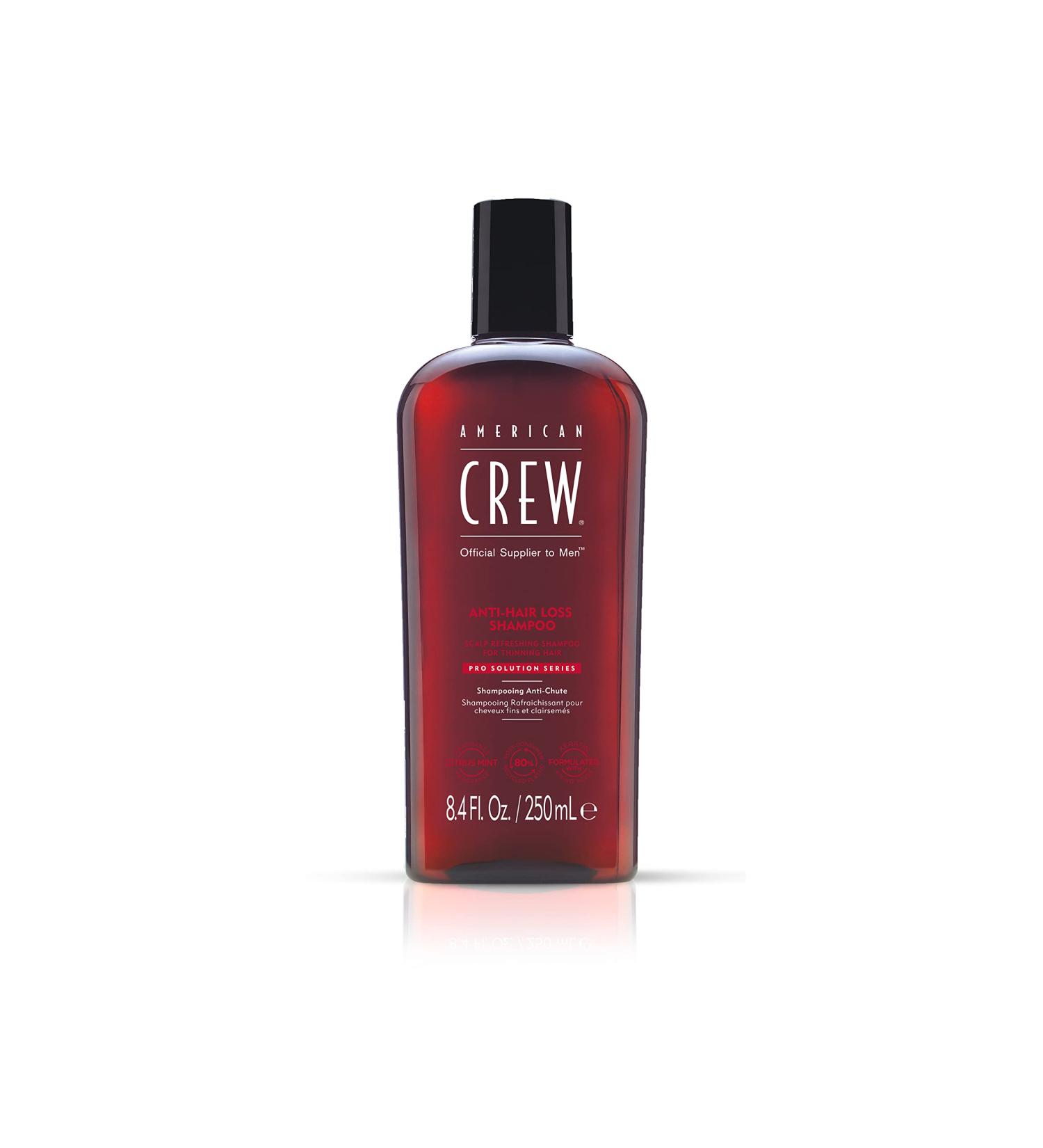 American Crew - Anti Hairloss Shampoo - Anti-Hair Loss Shampoo for Men - Care for Fragile Hair - Daily Refreshing Hair Care - Vegan Formula Shampoo - 250 ml - Buy Online on GoSupps.com