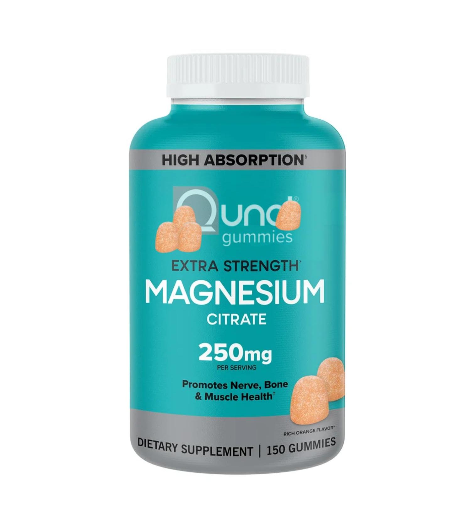 Extra Strength Magnesium Citrate Gummies 250 mg 150 Count Vegetarian & Gluten Free Orange Flavor (Pack of 1)