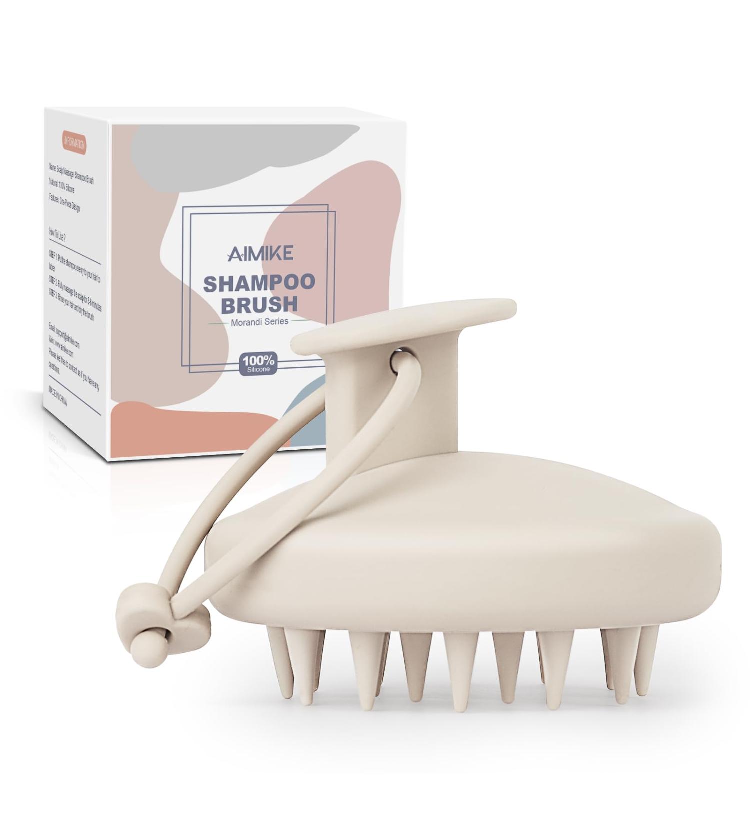 Aimike Silicone Scalp Massage Brush | Hair Growth Shampoo Brush for Wet & Dry Use | Stimulate Scalp Health with Oat Porridge Benefits - Buy Online on GoSupps.com