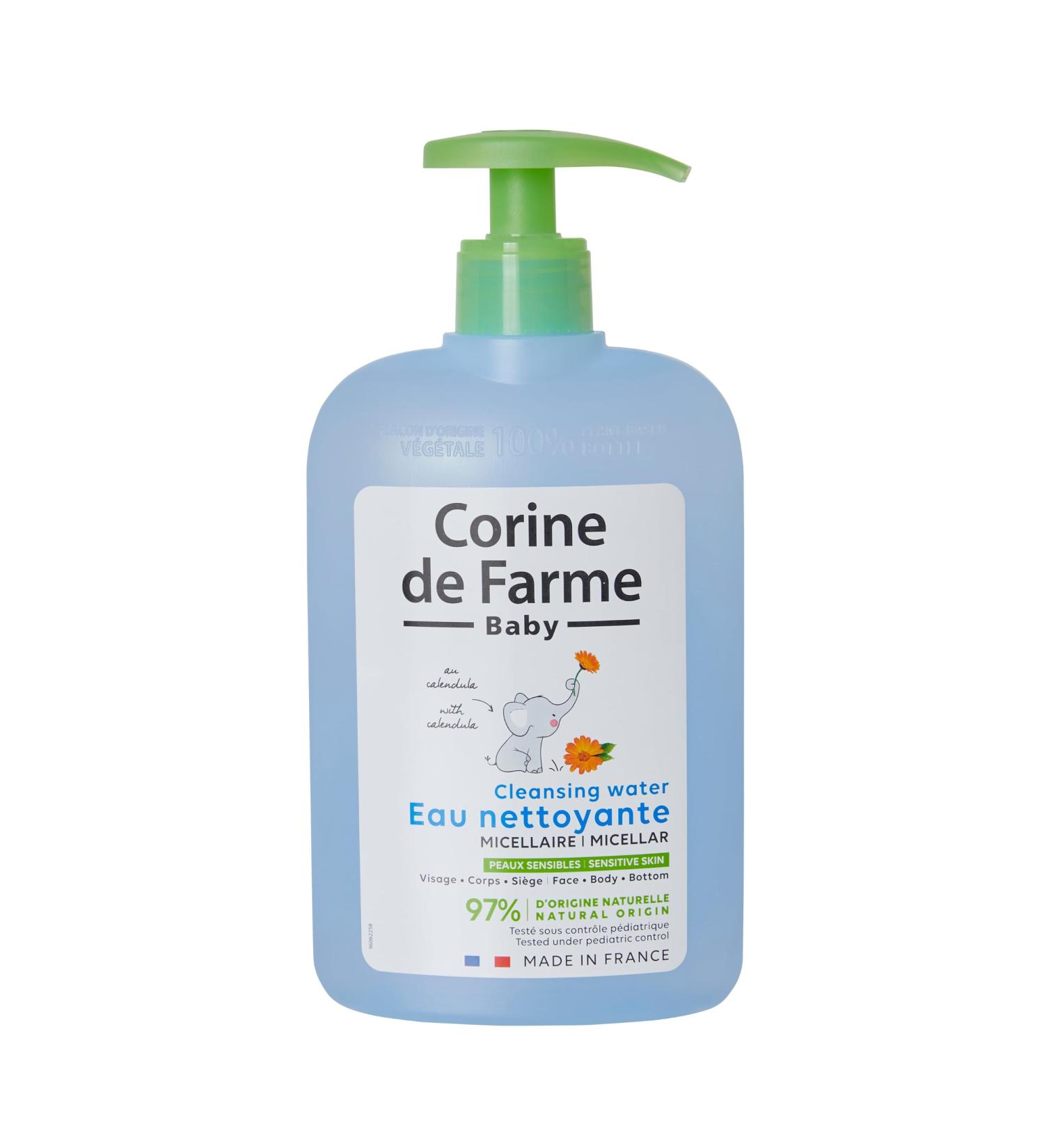 Corine de Farme - Eau Nettoyante Micellaire au Calendula Apaisant pour B b - Hydrate et Apaise - Peaux Sensibles 97% d'Ingr dients d Origine Naturelle Test e Dermatologiquement - 500 ml Eau Nettoyante 500 ml (Lot de 1) - Buy Online on GoSupps.com