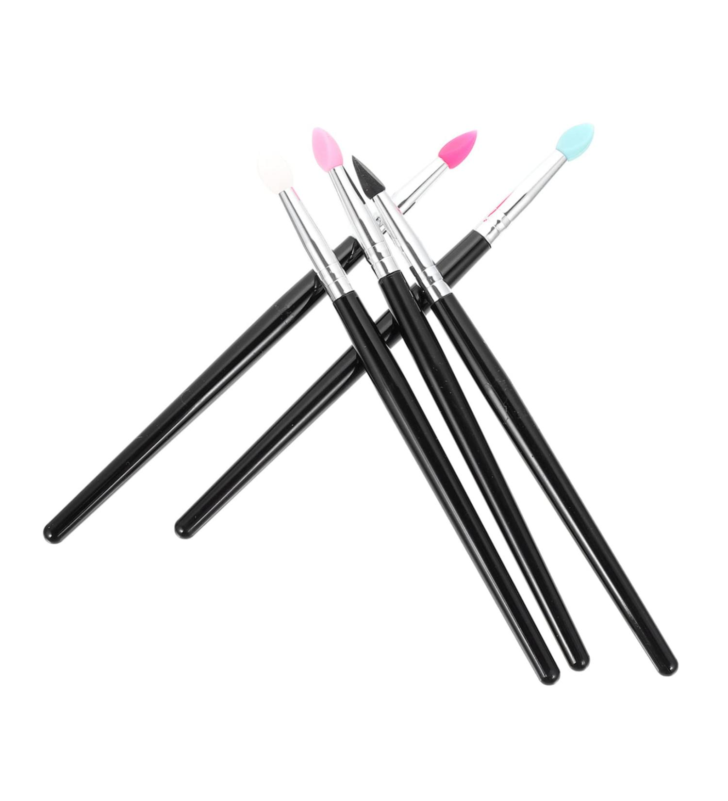 VINTORKY 5pcs Silicone Eyeshadow Brush Glitter Outfit Creme Eyeshadows Cream Makeup Brush Plastic Handle - Buy Online on GoSupps.com