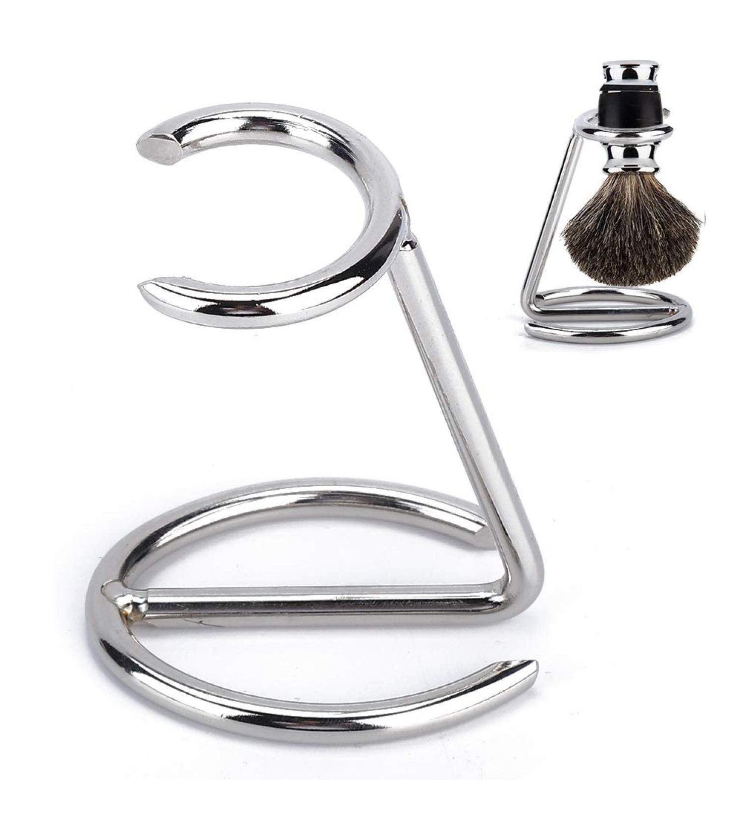 Shaving Razor and Brush Stand Stainless Steel Shaving Brush Holder Fashionable Razor Brush Stand Shave Brush Stand Holder Barber Tool for Salon Home Travel Use - Buy Online on GoSupps.com