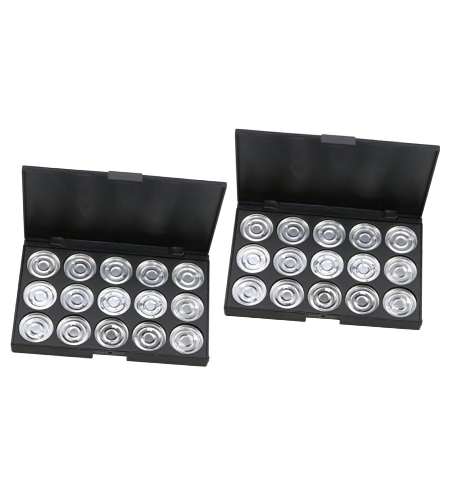 FOMIYES Empty Eyeshadow Palette 2pcs 15 Eyeshadow Empty Makeup Empty Cosmetic Eye Shadow Concealer Cosmetic Case Travel 1 count (Pack of 1) Silverx2pcs - Buy Online on GoSupps.com