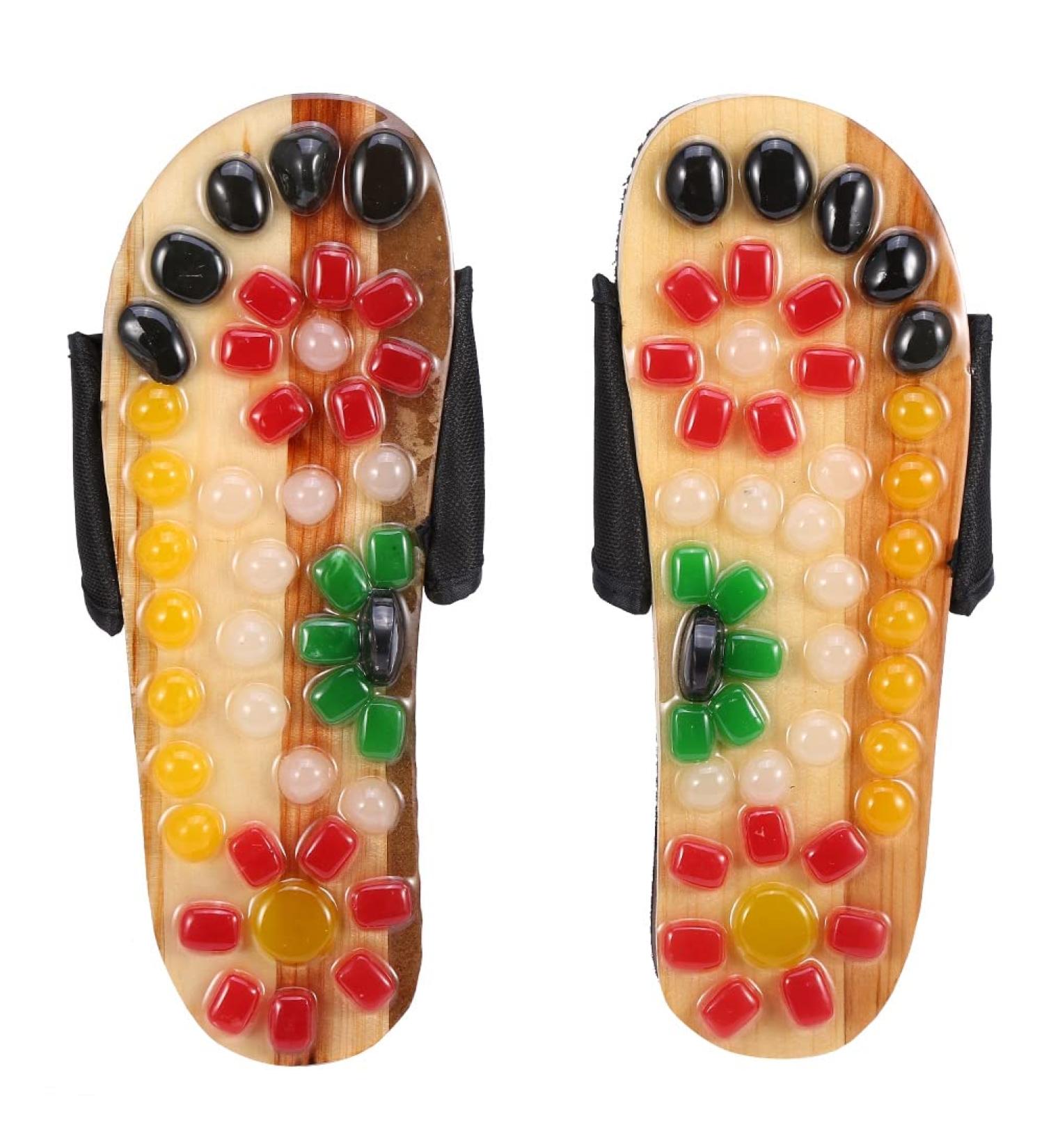 Verdant Touch Foot Massage Slippers | Blood-Activating Health Care Shoes for Foot Tension | Size 37 Black - Buy Online on GoSupps.com
