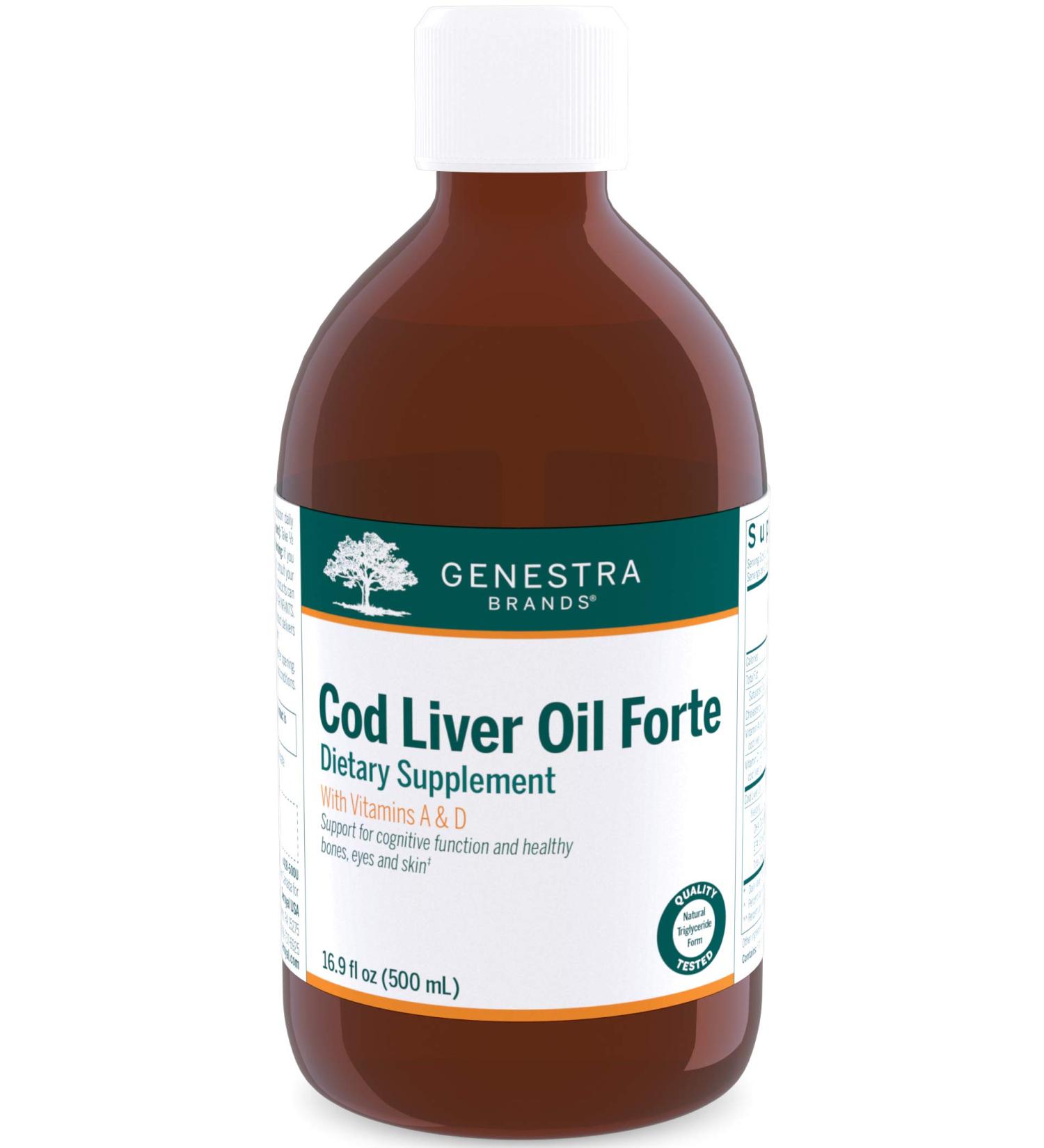 Genestra Brands Cod Liver Oil Forte | Vitamin + Essential Fatty Acid Supplement | 16.9 fl. oz. - Buy Online on GoSupps.com