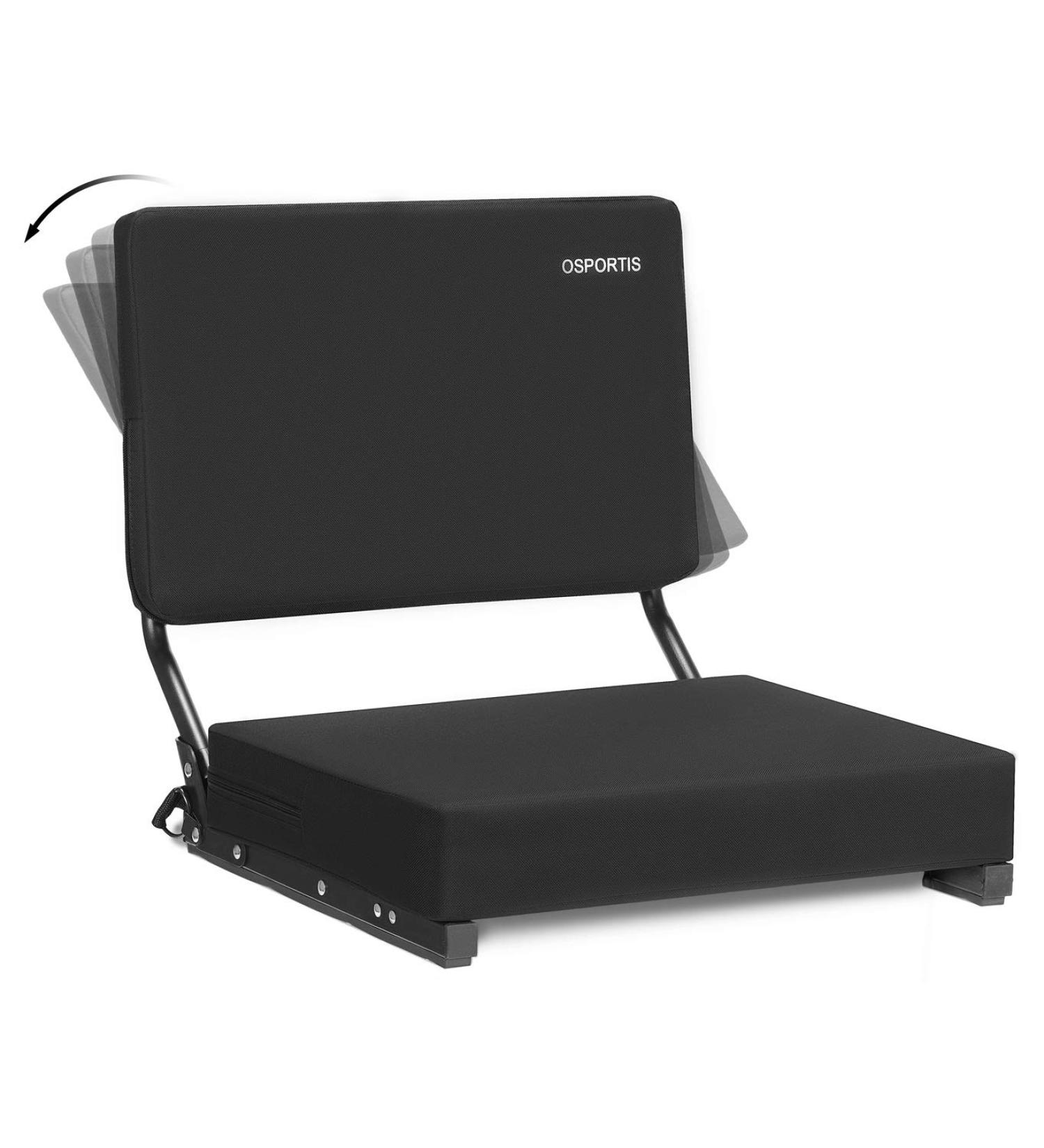 OSPORTIS Stadium Seats for Bleachers  Bleacher Seats with Padded Active Foam Backs and Cushion  Portable Stadium Seats with Back Support and Shoulder Strap BLACK 1 - Buy Online on GoSupps.com