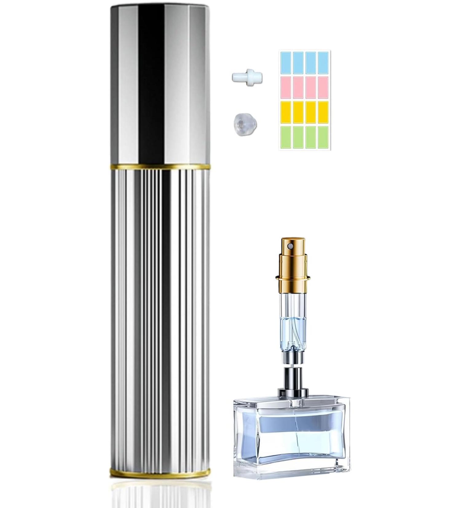 10 ml Perfume Atomiser Refillable Filling Technology without Funnel Empty Perfume Atomiser Spray Bottle for Travel Handbag on the Go (Silver) - Buy Online on GoSupps.com