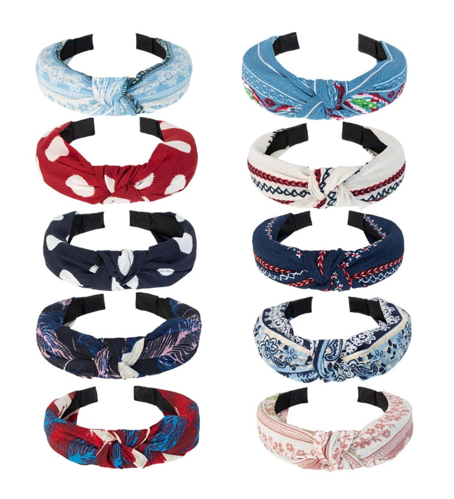 Headbands for Women Wide Flower Alice Band Knot Floral Fabric Headband Ladies Hairband Boho Hair Accessories for Women and Girl (10BOHO) - Buy Online on GoSupps.com