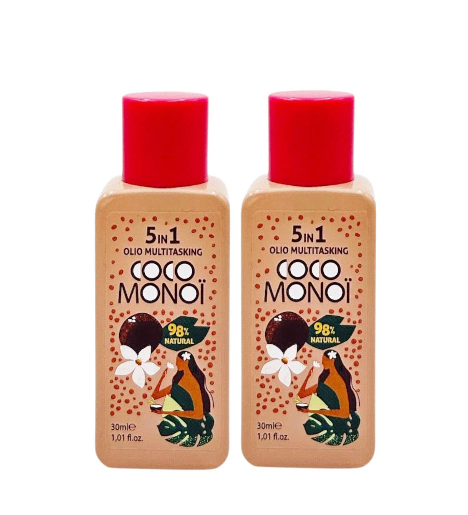  Coco Monoi 5-in-1 Face Body and Hair Oil with Coconut and Monoi - Multifunctional Natural Moisturizing and Illuminating - Travel Size 30 ml - For Dry Skin and Hair (2 Units) - Buy Online on GoSupps.com