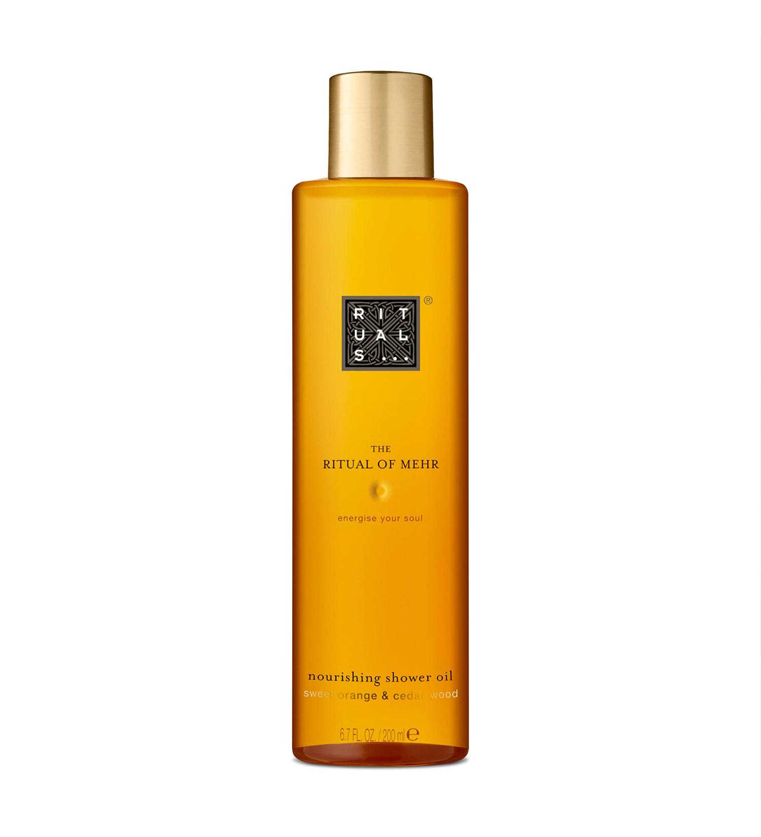 RITUALS Shower Oil from The Ritual of Mehr 200 ml - With Sweet Orange & Cedar Wood - Energising & Stimulating Properties with Vitamin C Cedar Citrus Floral 200 ml (Pack of 1) - Buy Online on GoSupps.com