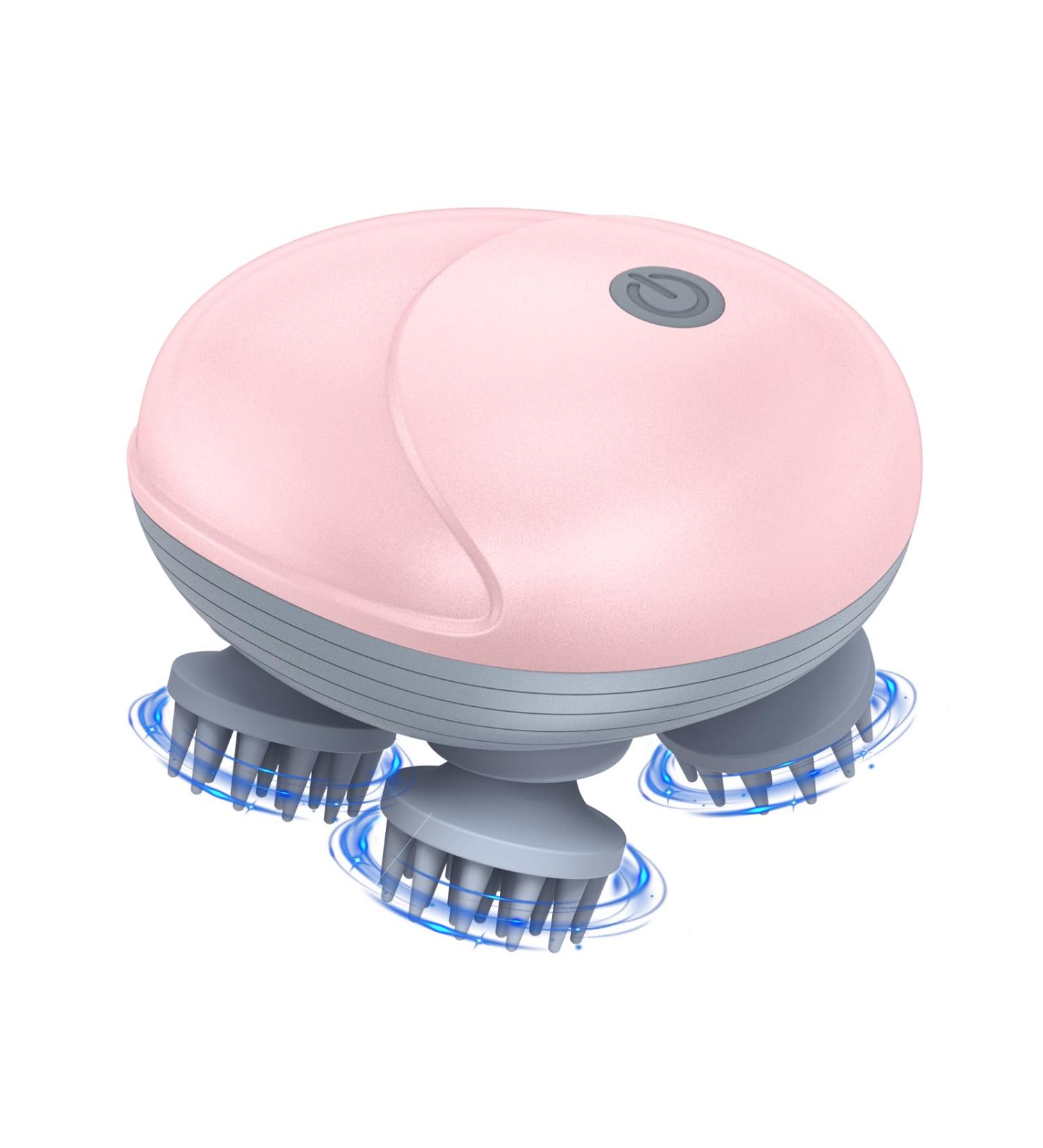 Ankilo Wireless Electric Head & Body Massager - Scalp & Cat Massager with 4 Interchangeable Kneading Heads - Pink Rose for Hair Growth & Full Body Relaxation - Buy Online on GoSupps.com