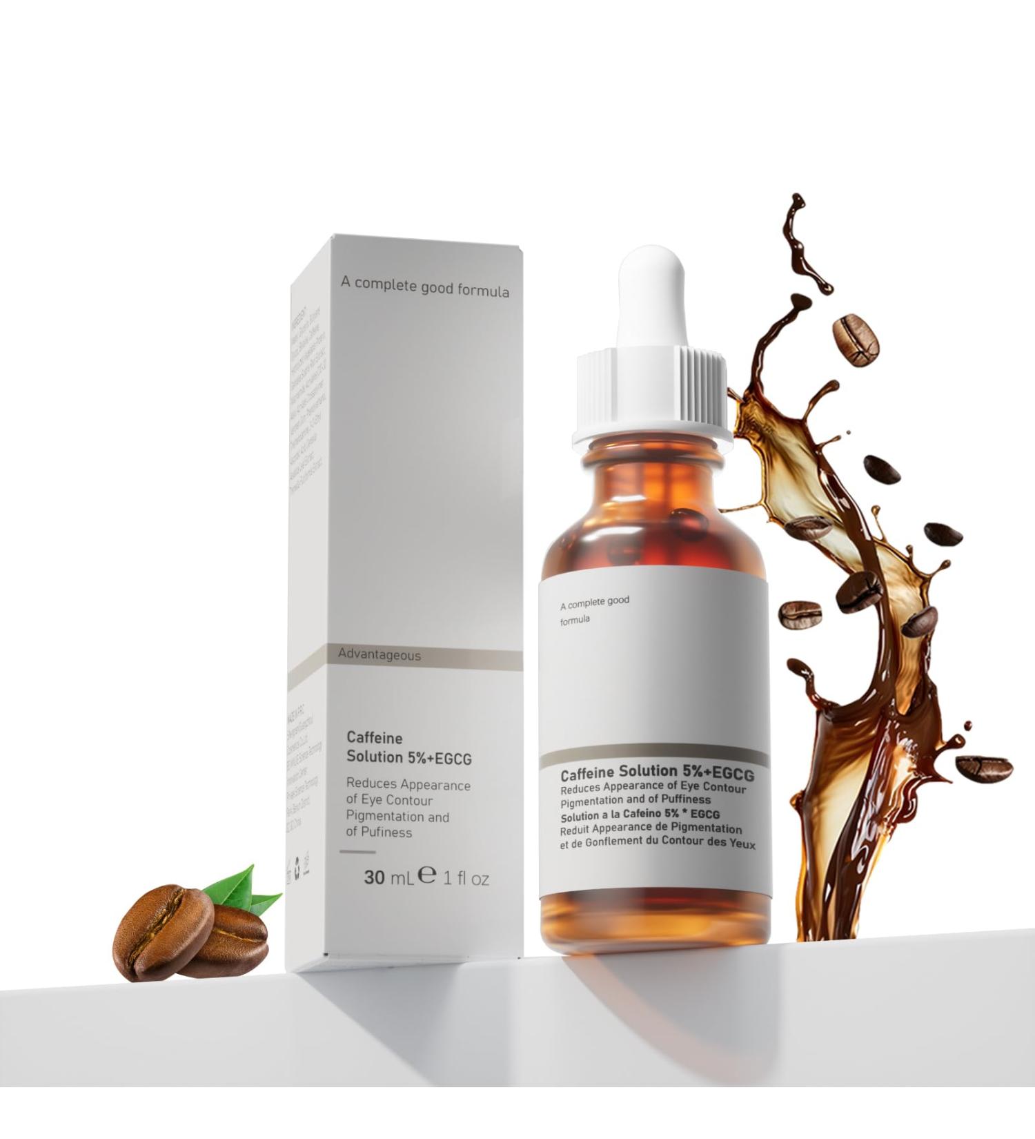Caffeine Solution 5% + EGCG - Best Under Eye Serum for Puffiness & Pigmentation | 30ml Moisturizing Eye Contour Treatment - International Shipping Available - Buy Online on GoSupps.com