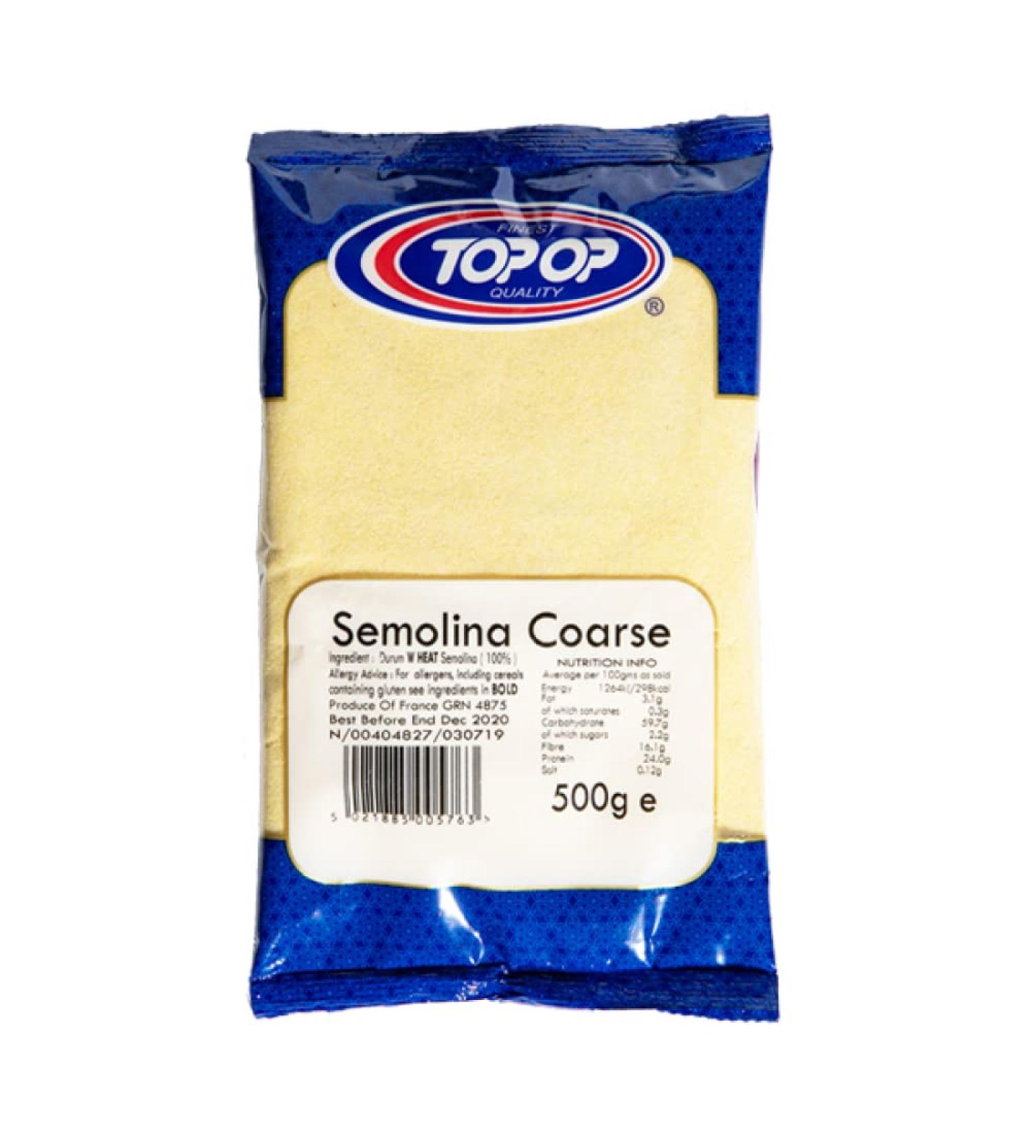 Top op Semolina Coarse 500g (Pack of 1) - Also known as Suji - Used to make Pasta Pizza Bread and Biscuit Doughs 500.00 g (Pack of 1)