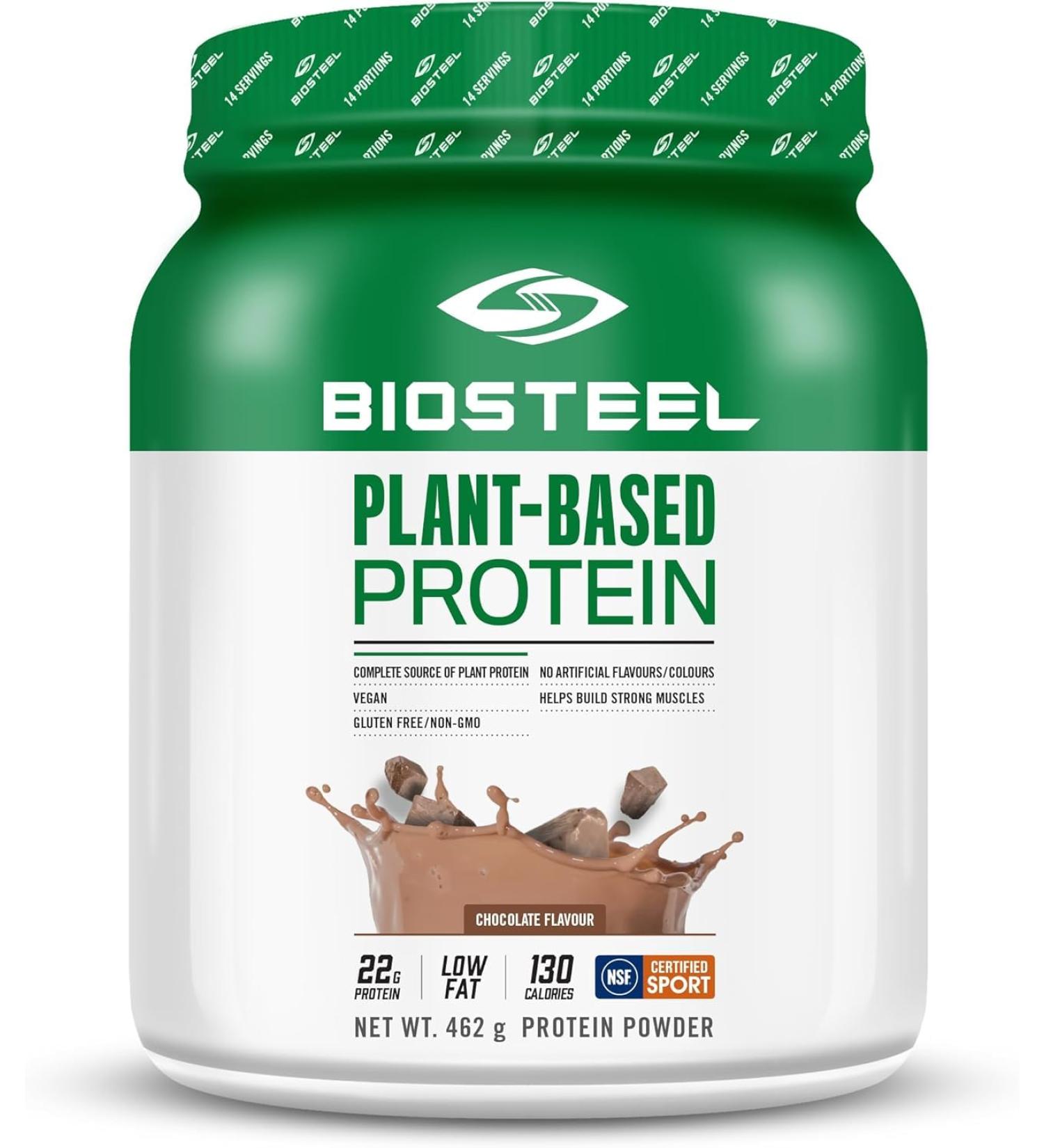 BIOSTEEL Elite Plant-Based Recovery Vegan Protein with Brown Rice Protein Pea Protein and Hemp Protein Chocolate Flavor 14 Servings Gluten-Free - Buy Online on GoSupps.com