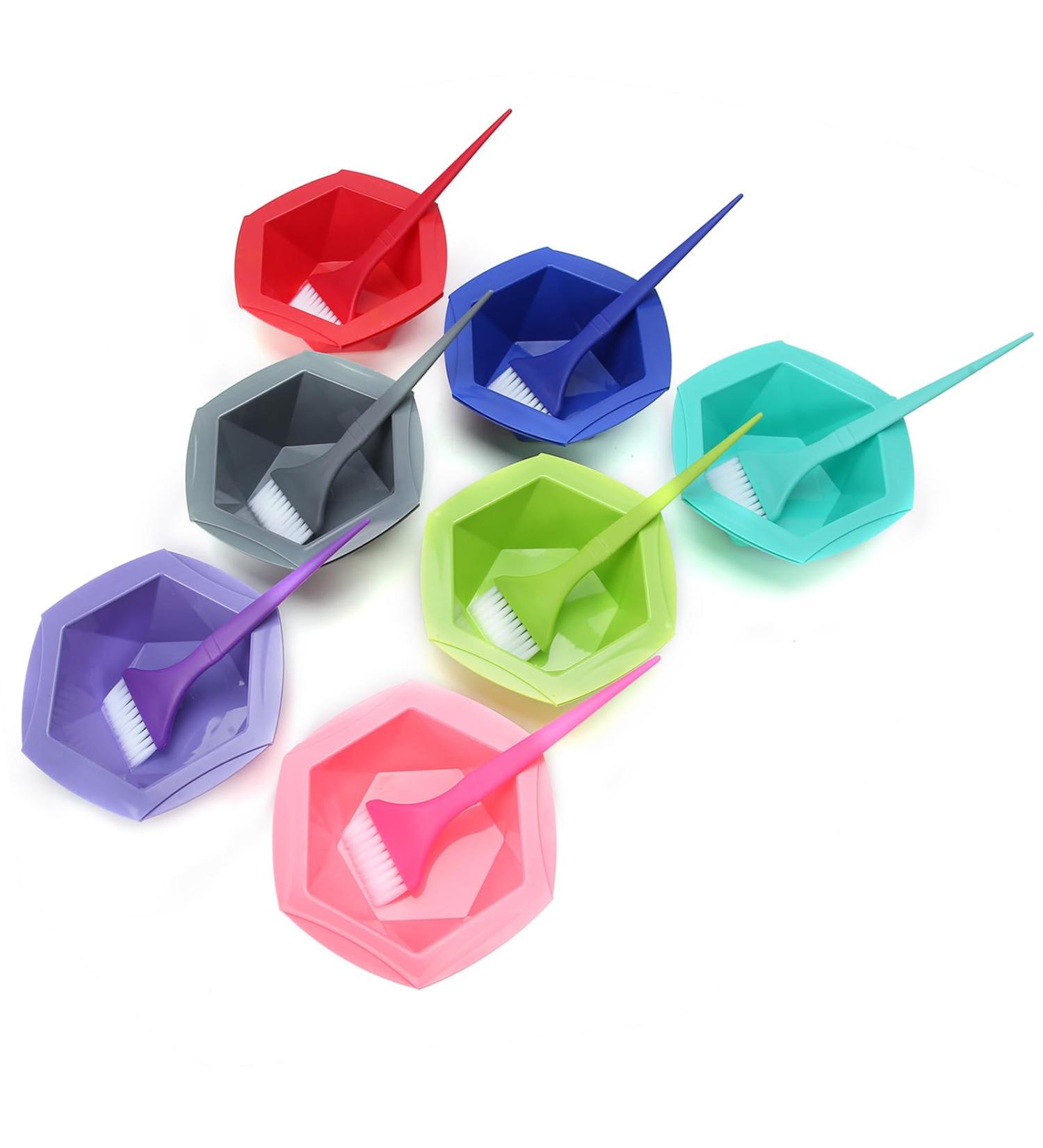 Gaeshow 7-Piece Hair Dye Set - Colorful Brushes & Bowls for DIY Salon Hair Coloring - Buy Online on GoSupps.com