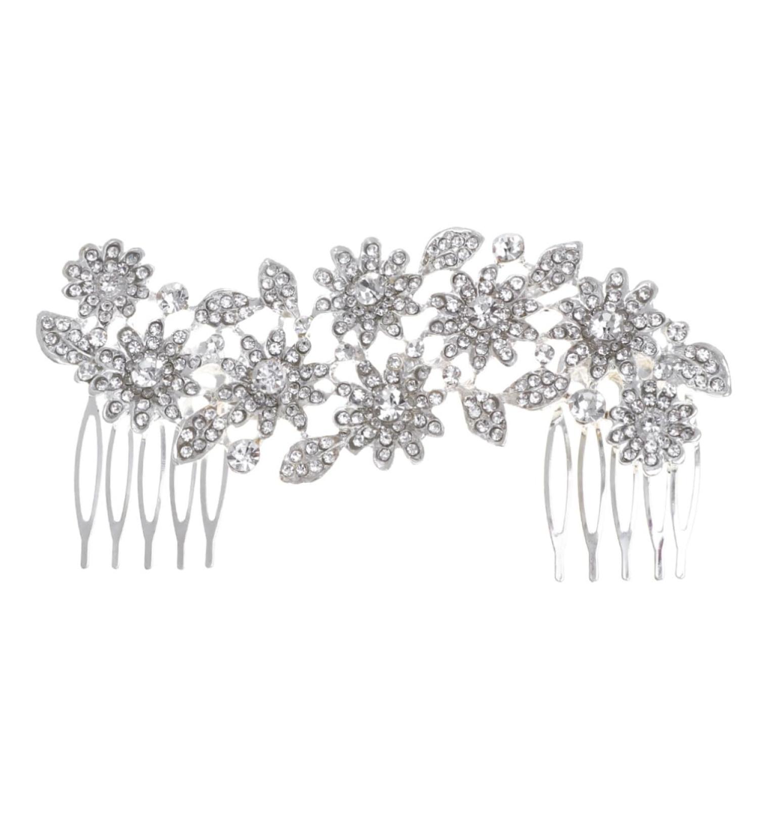 Ipetboom Flower Hair Comb Bridal Side Combs Bridal Hair Comb Women Hair Accessories for Brides Crystal Hair Clip Bridal Headpiece Pearl Tiara Rhinestone Hair Comb Cute Miss Princess - Buy Online on GoSupps.com