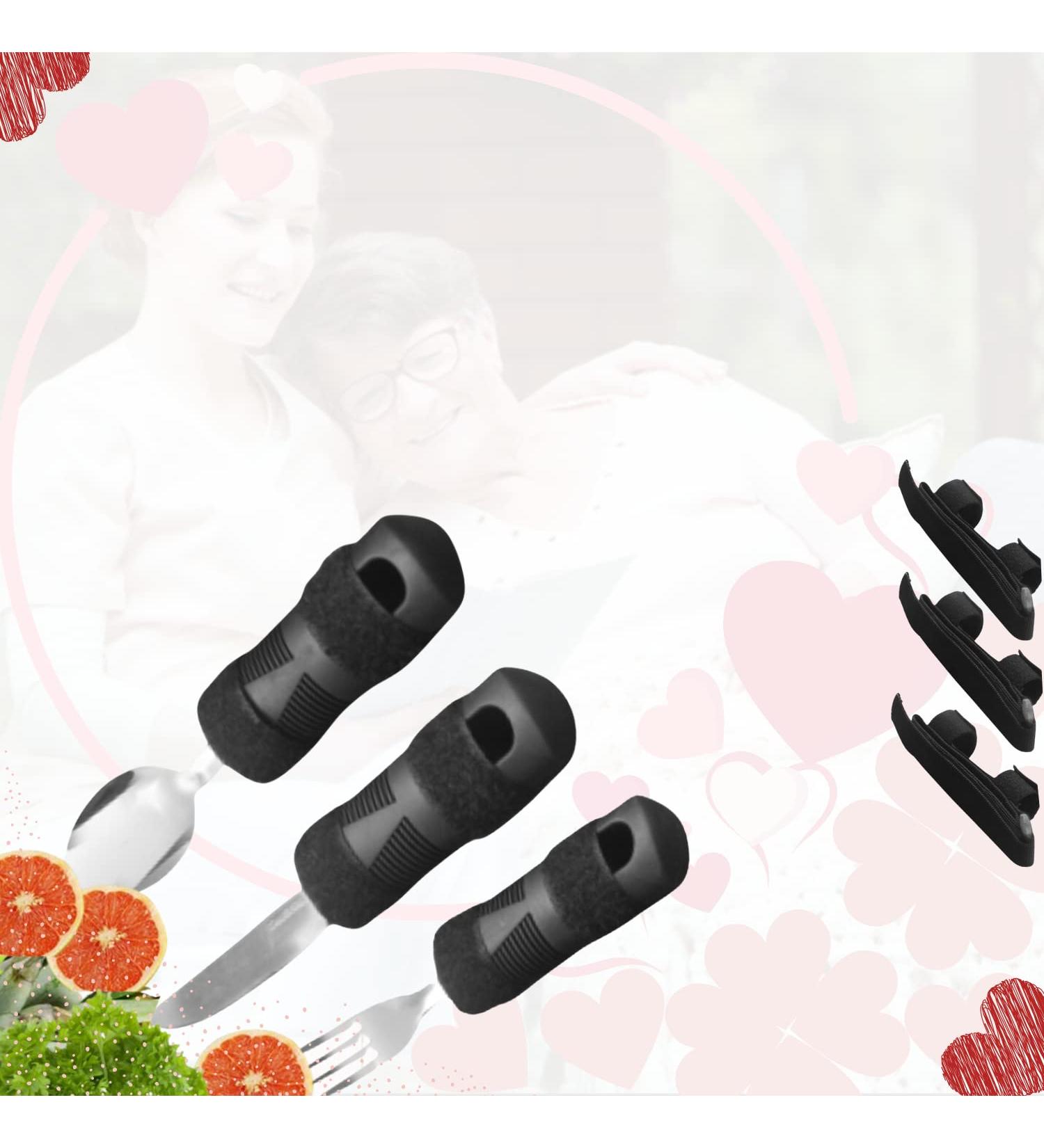 Weighted Utensils for Parkinson's Hand Tremors | 3 Cutlery & Universal Cuff Set - Buy Online on GoSupps.com