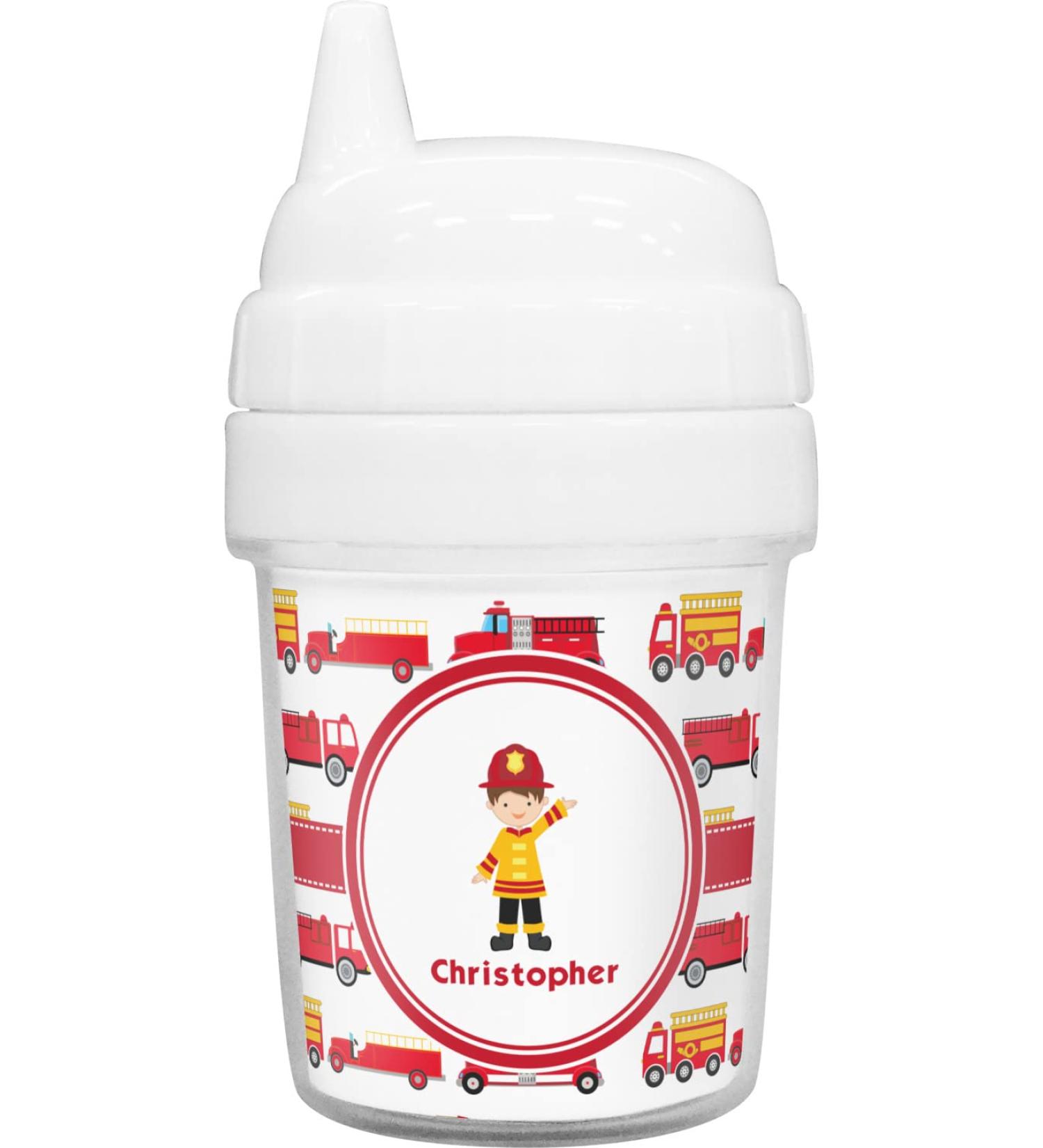 Personalized Firetruck Baby Sippy Cup | Custom Kids' Drinkware - Buy Online on GoSupps.com