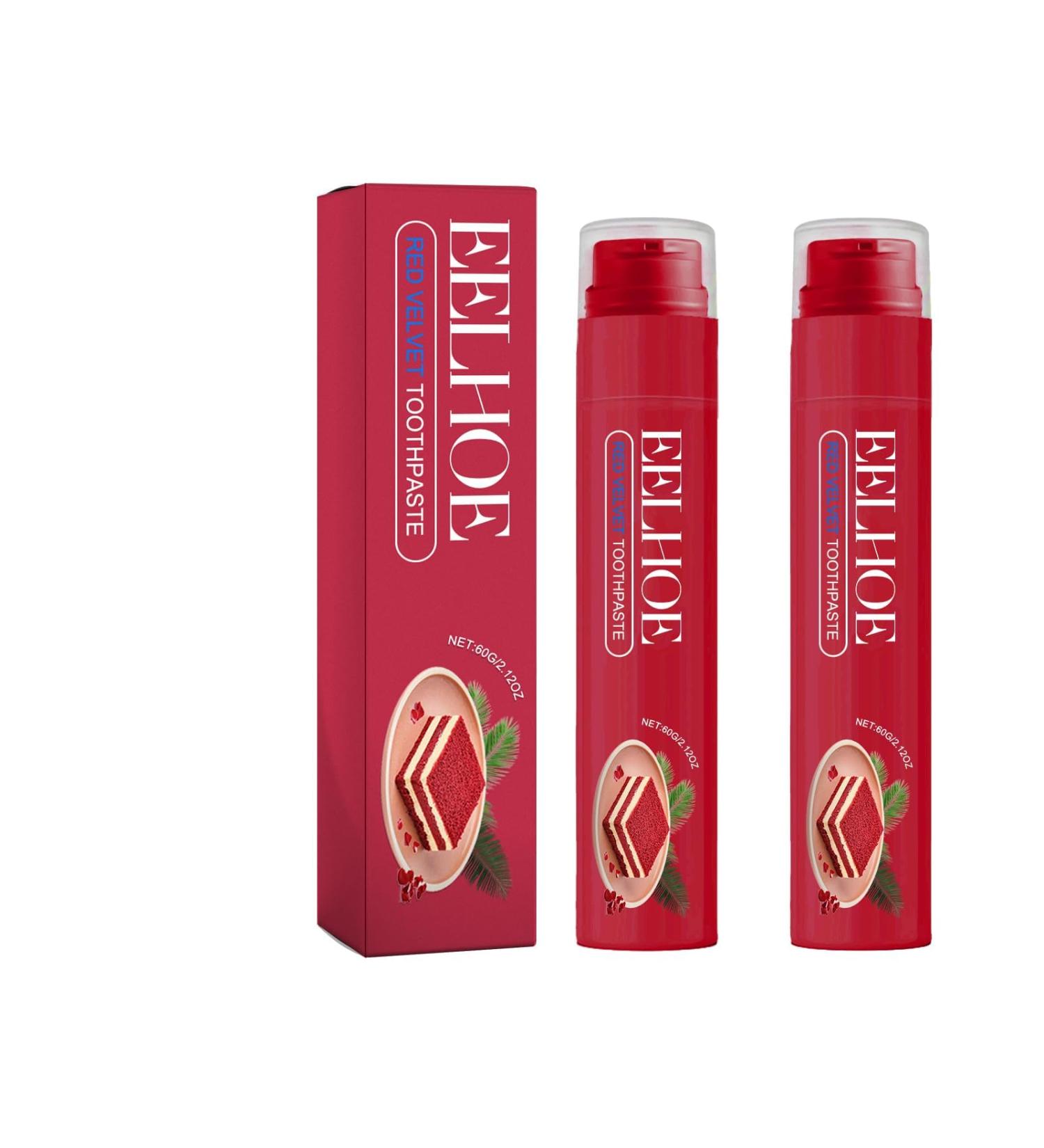 Small Fruity Taste Toothpaste Tubes | Dazzling White Fresh Breath Stain Removal | Red Velvet - 2 PCs - Buy Online on GoSupps.com