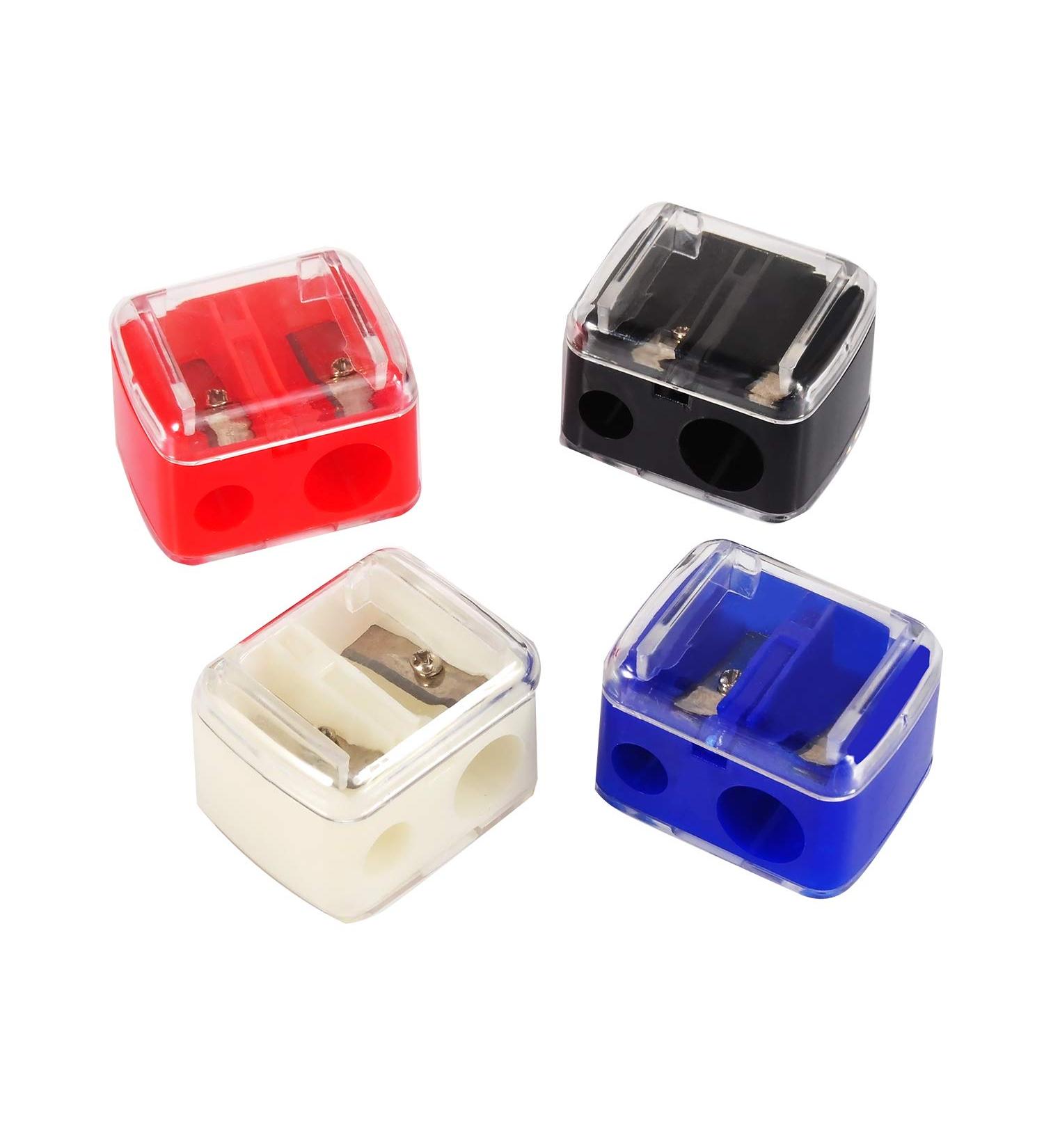 Cetornie 4-Piece Cosmetic Pencil Sharpener for Eyebrow and Eyeliner - Dual Hole Makeup Sharpener in Blue  White  Red  Black - Buy Online on GoSupps.com