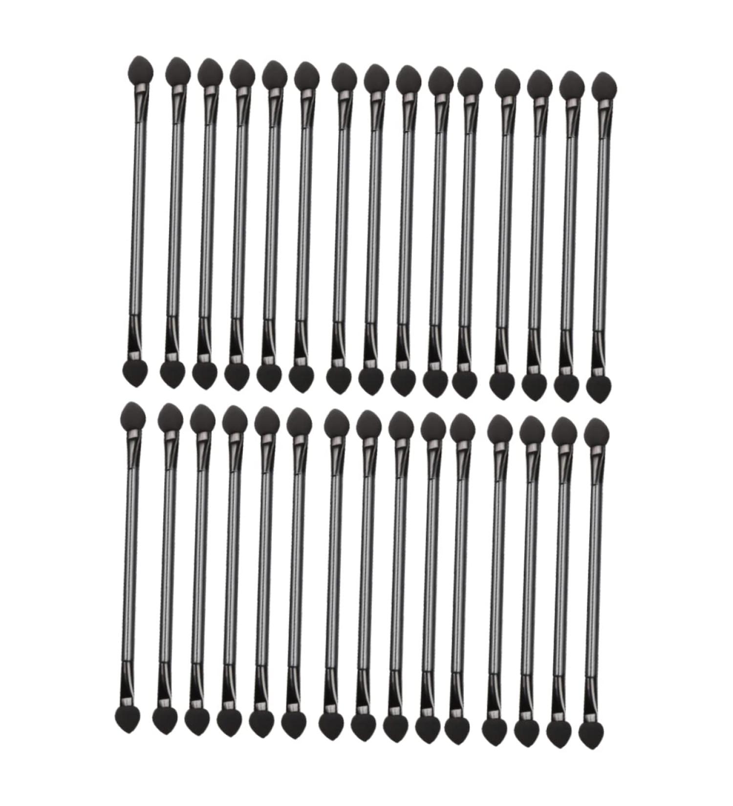 VINTORKY 30pcs Double Ended Eyeshadow Brush Cosmetic Tool Bling Makeup Brushes Sponge Black Artificial Fiber - Buy Online on GoSupps.com
