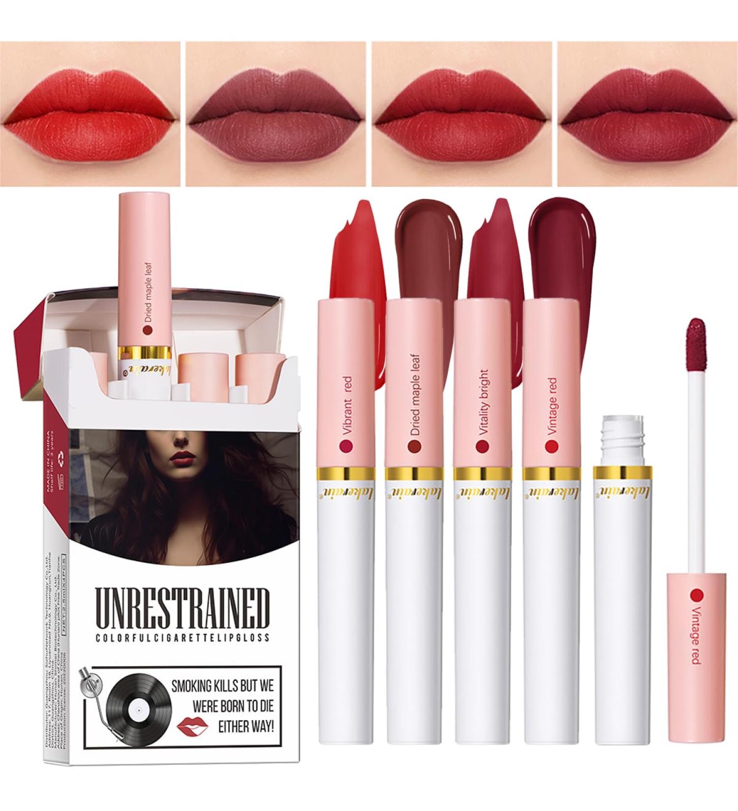 4 Colors Matte Liquid Lipstick Set - Long Lasting Waterproof & Non-Sticky Lip Gloss | Buy Now - Buy Online on GoSupps.com