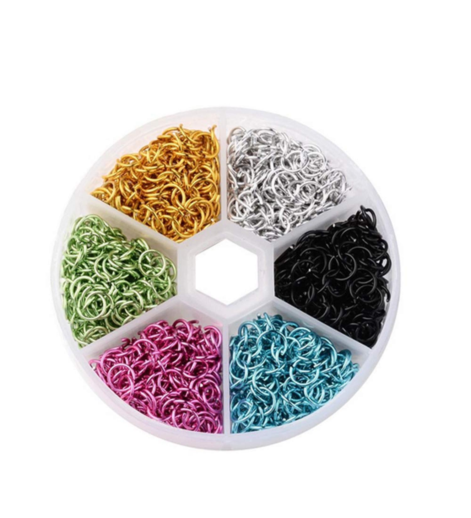 Nail Piercing Dangle Rings Mix Color Open Loops Jewelry DIY Nail Art Charms Glitter 3D Rhinestones Acrylic Decoration - Box of Metal Alloy Designs - Buy Online on GoSupps.com