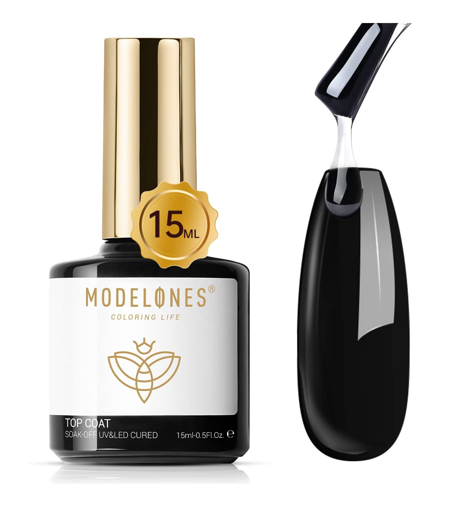 Modelones 15ml No Wipe Top Coat for Gel and Acrylic Nails - High Gloss, Long Lasting Finish for Home DIY and Salon Professional B-Gloss Top Coat - Buy Online on GoSupps.com