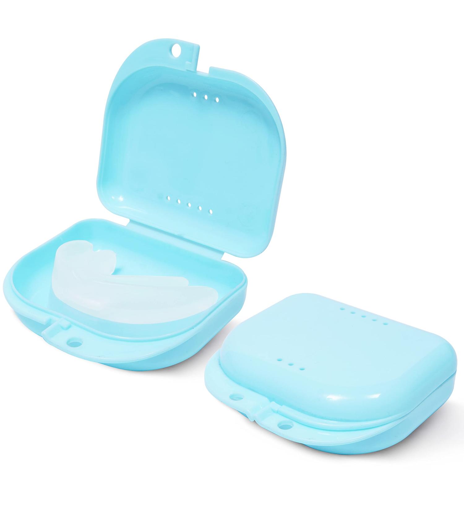 Mrs. Odonto Retainer Case - Pack of 2 - Odorless Mouth Guard Case - Ventilated  Durable & Hygienic for Carrying and Protecting Braces  Dentures & Aligners - 3.14 x 3.14 x 1.1 - (Bluish) Pack of 2 Bluish - Buy Online on GoSupps.com