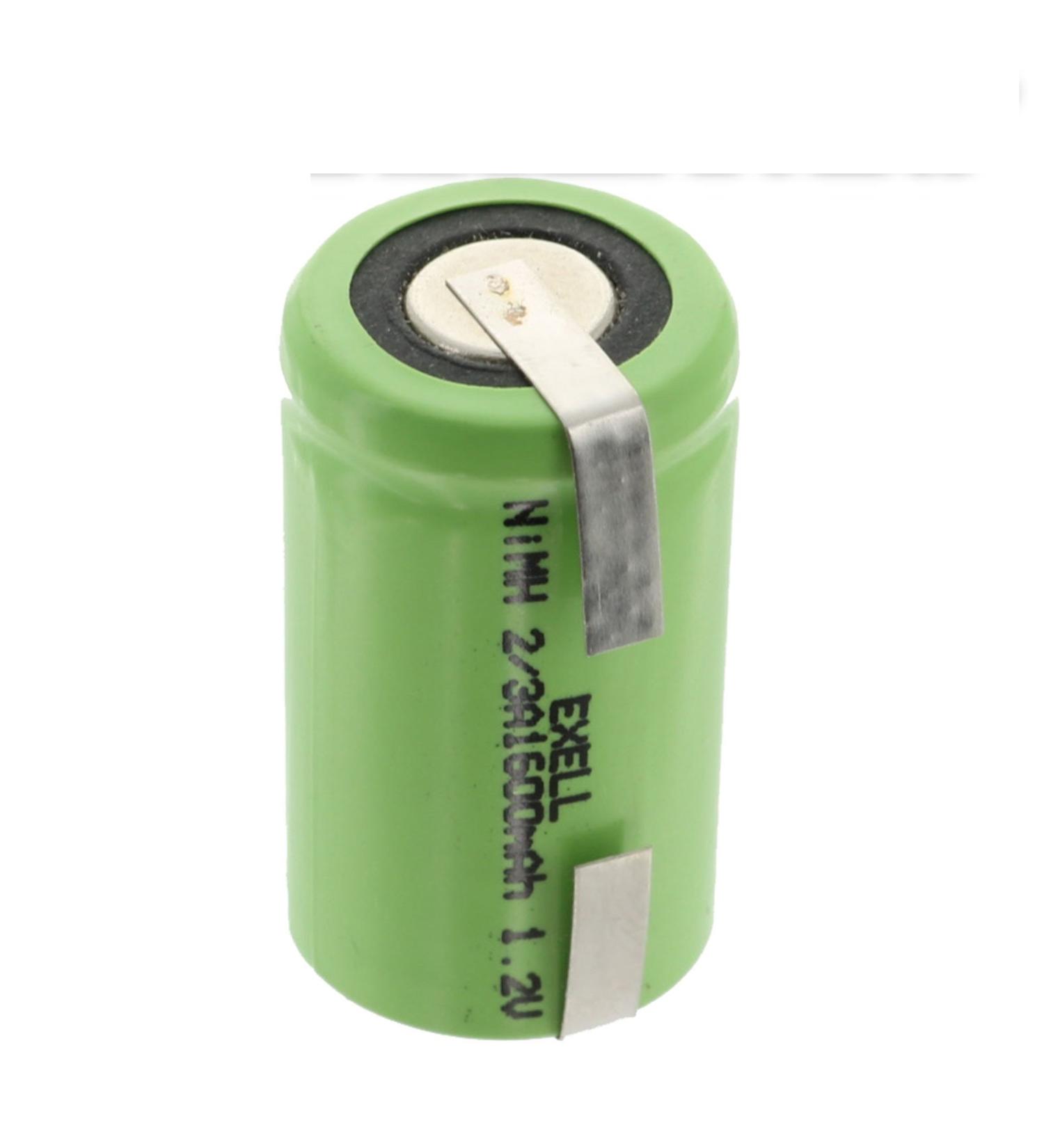 Exell 2/3A 1600mAh 1.2V NIMH Rechargeable Battery - Ideal for Electric Razors Toothbrushes & High Power Applications - Buy Online on GoSupps.com