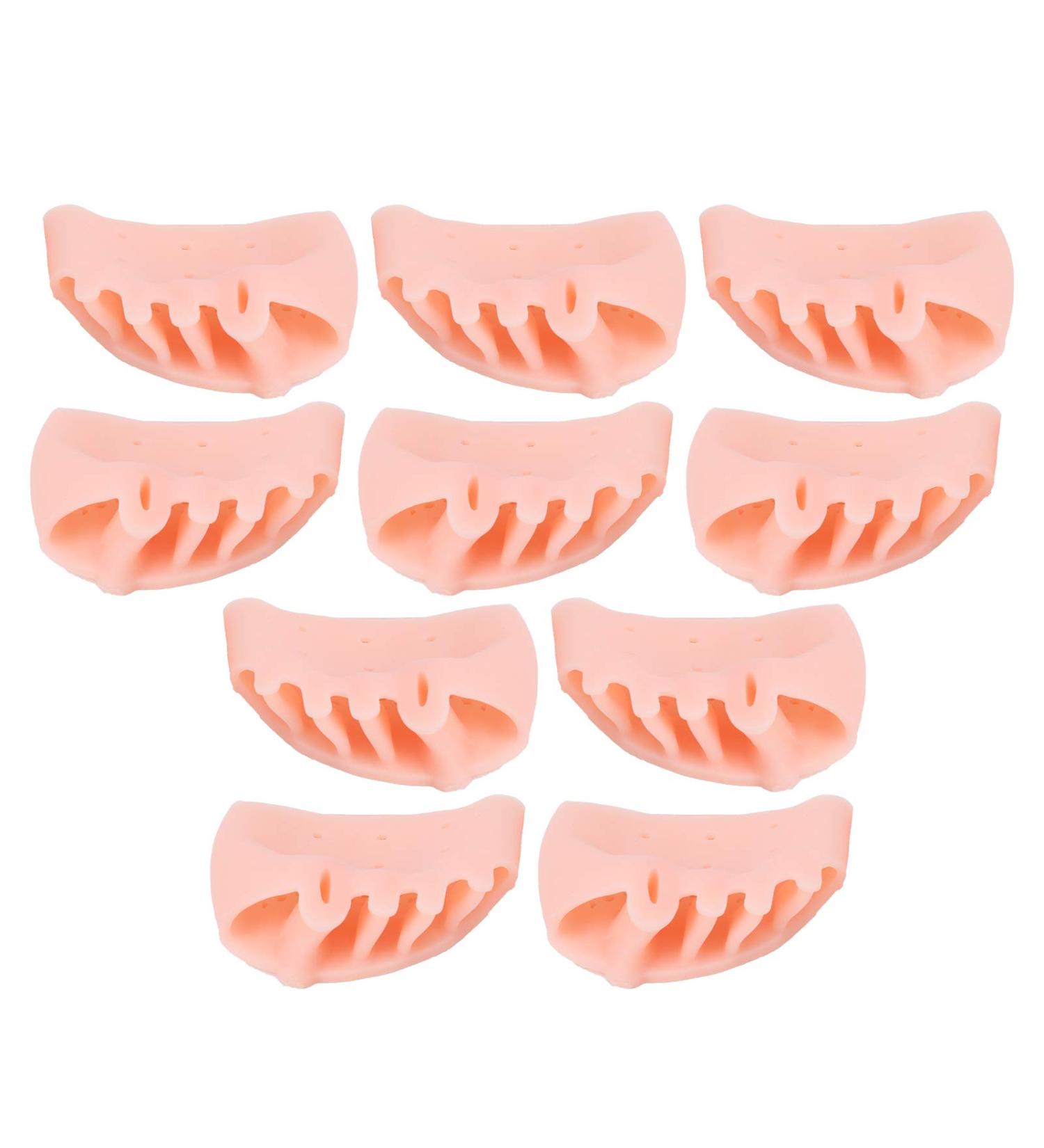Leapiture 5 Pair Silicone Toe Separators - Foot Thumb Eversion Corrector for Overlapping Toes - Skin Color Sport Accessories - Buy Online on GoSupps.com