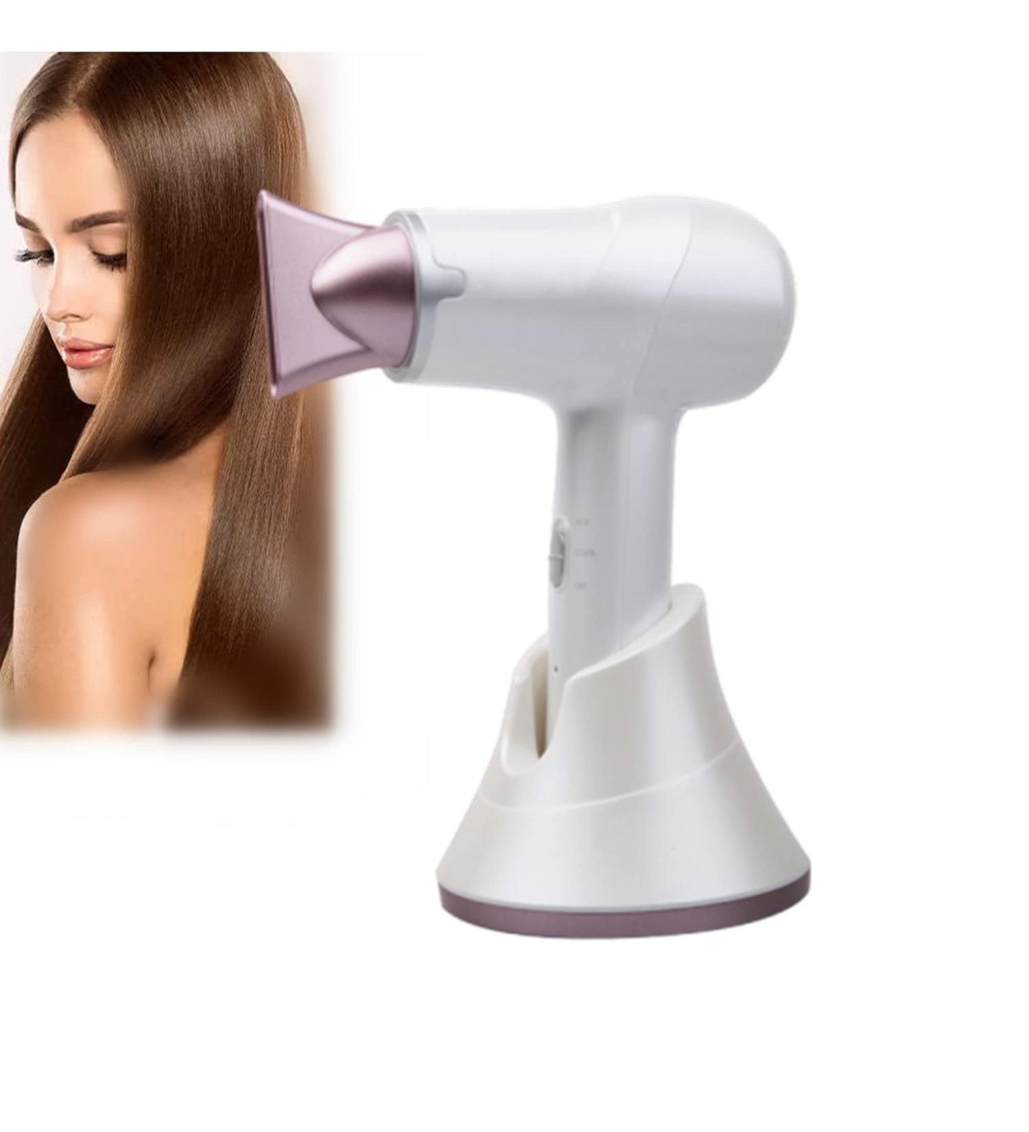 Rechargeable Cordless Hair Dryers Portable Travel Blow Dryer Hot/Cold 3 Speed Wind Fast Charge - Buy Online on GoSupps.com