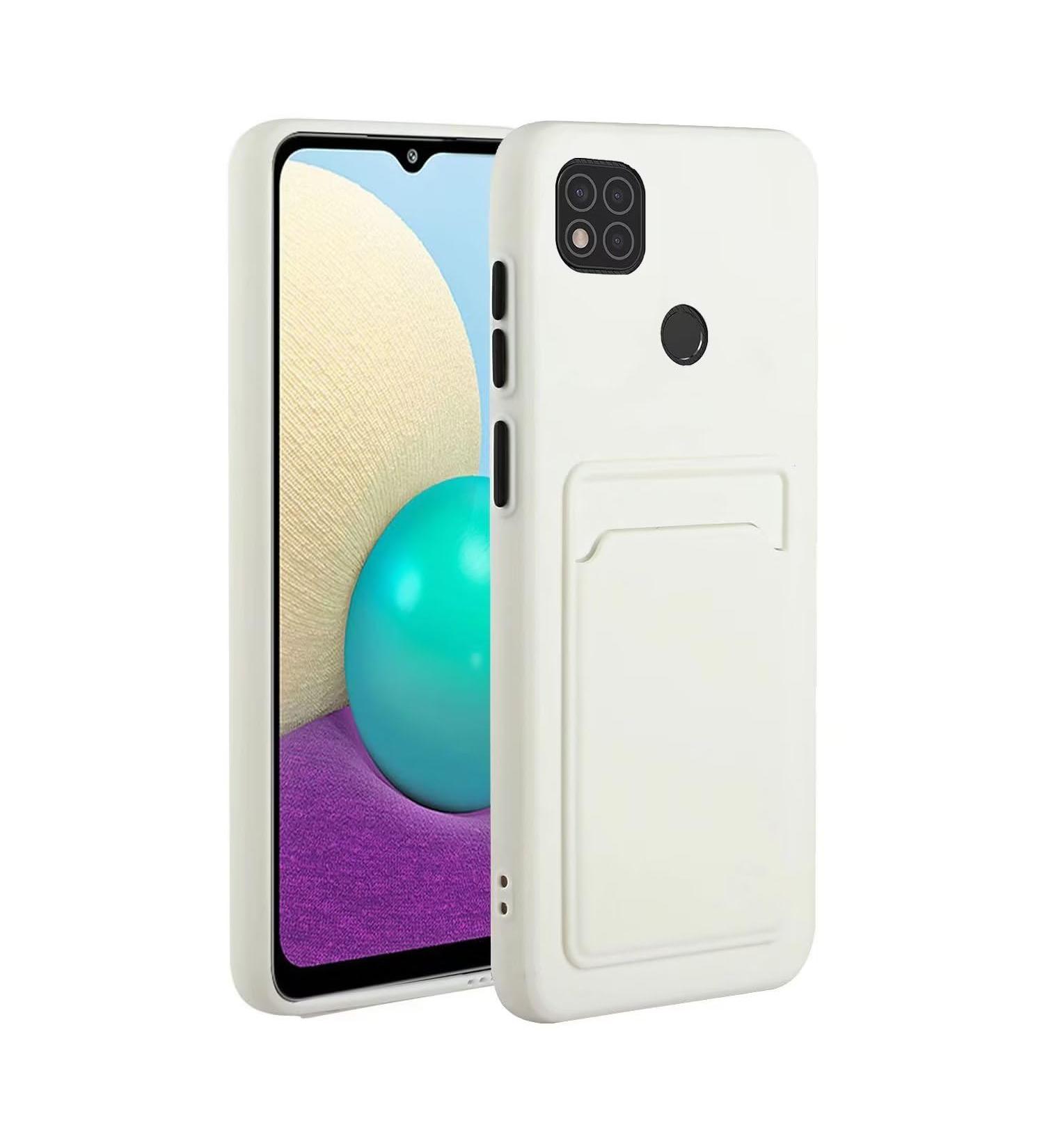 Ultra Thin Shockproof Silicone Case for Xiaomi Redmi 10A - Tivenfezk Nadoli Wallet Cover with Credit Card Holder - White TPU Protective Mobile Phone Case - Buy Online on GoSupps.com
