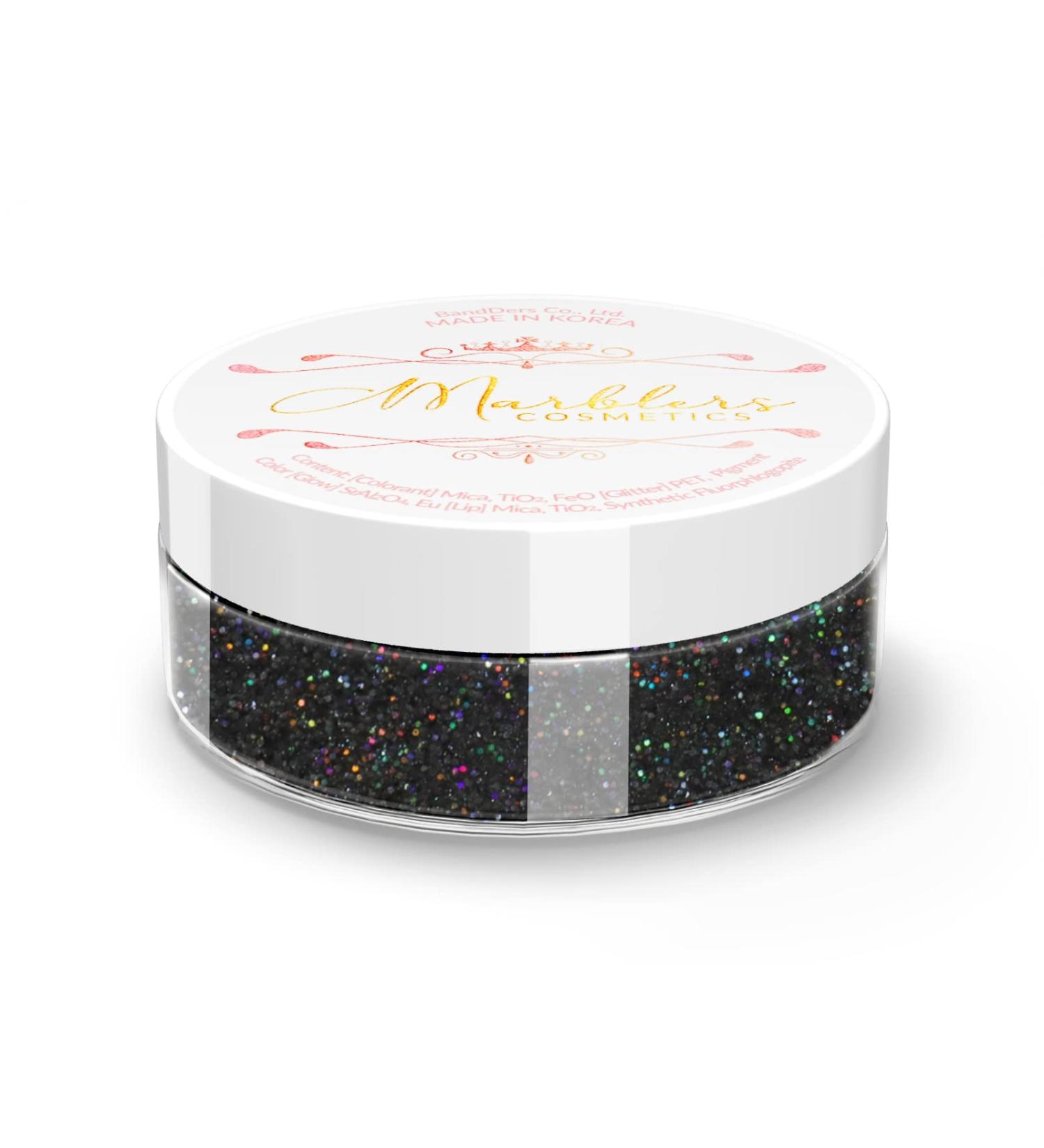 MARBLERS Black Magic Glittery Mica Powder 4g | Non-Toxic Vegan Cruelty-Free | Eyeshadow Nail Polish Festival Makeup - Buy Online on GoSupps.com