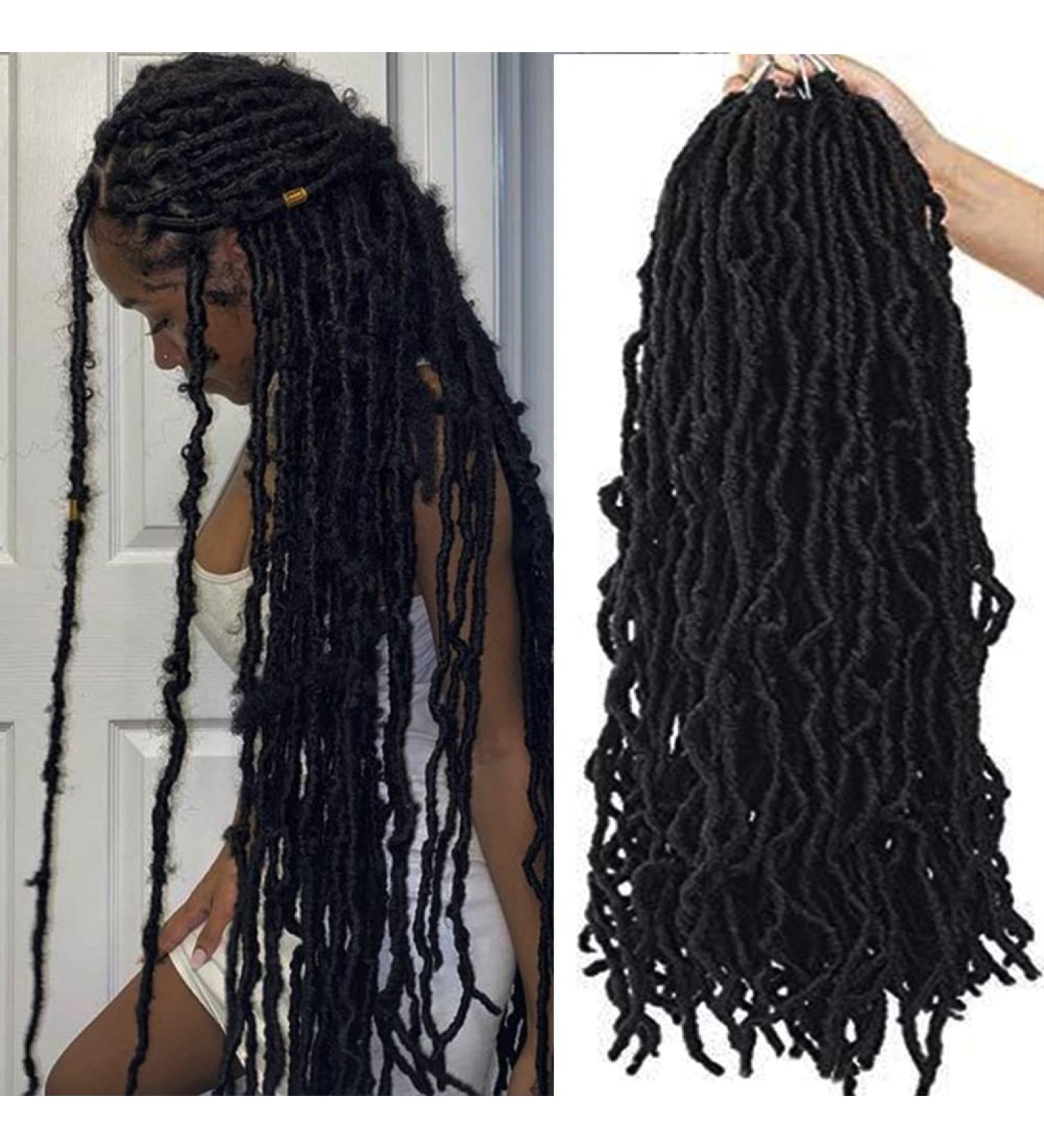 32 Inch Soft Locs Crochet Hair | Andromeda Natural Black | 21 Strands | 4 Packs | 160g | Faux Locs Crochet Braids - Synthetic Wavy Goddess Locs African Roots Braiding Hair Extensions for Black Women - Buy Online on GoSupps.com