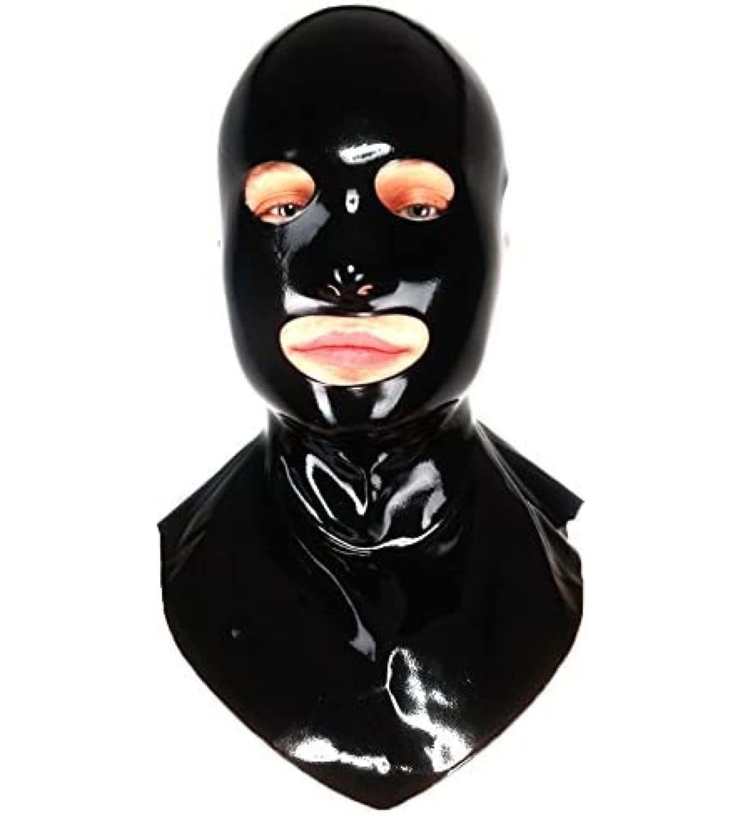 Latex Hood Unisex Rubber Executioner Mask - Black Eye Nose Mouth Holes - No Zipper - International Shipping - Buy Online on GoSupps.com