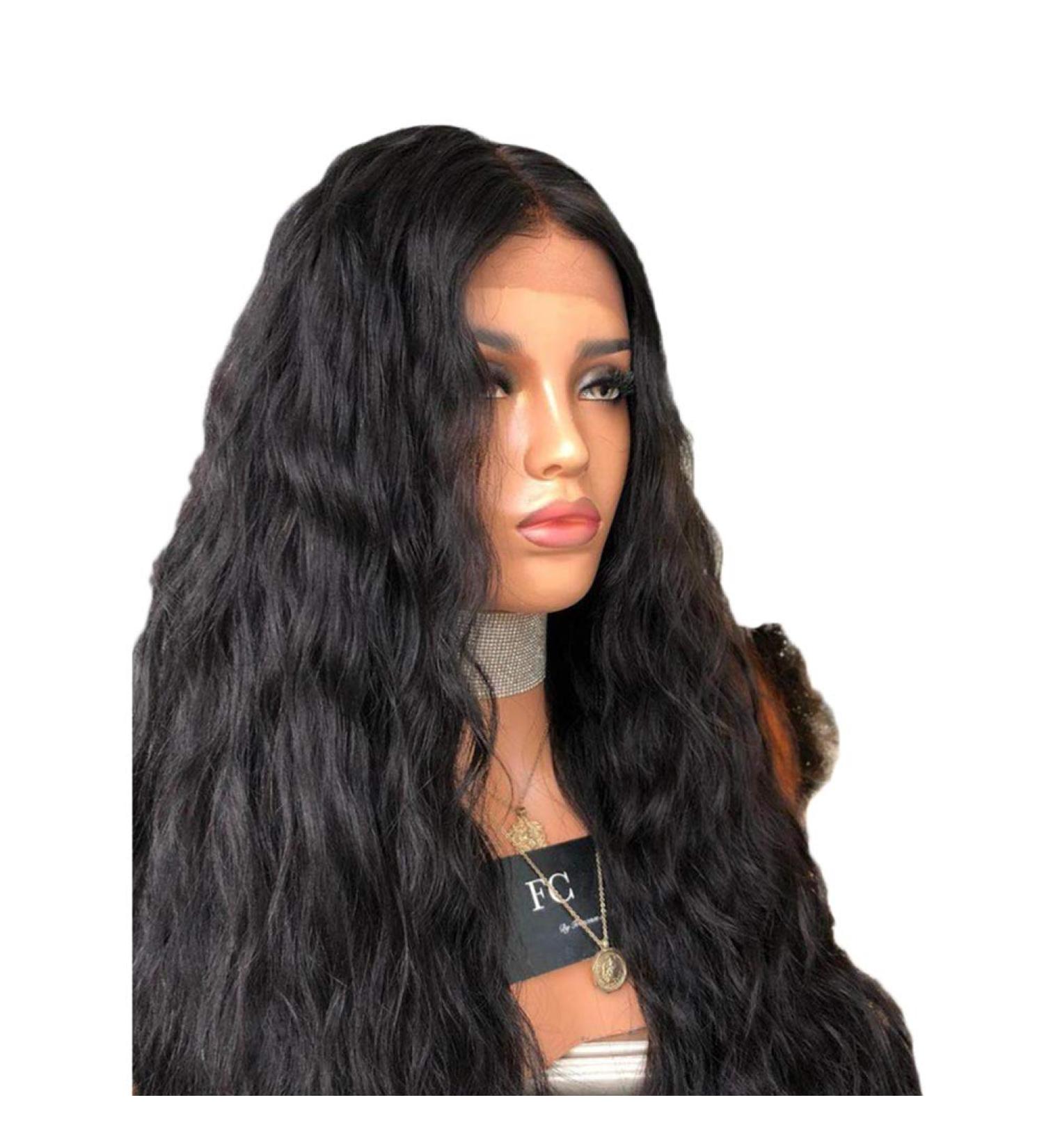 Shaoyao Brazilian Straight Human Hair Wig for Women - Pre Plucked Lace Front with Baby Hair - 28 Natural Black - Buy Online on GoSupps.com