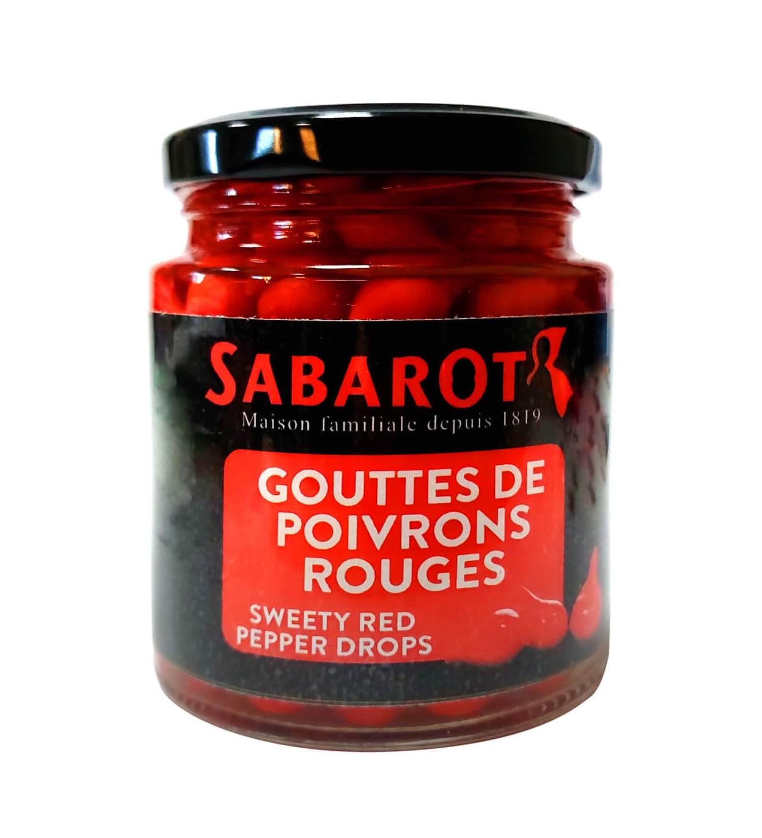 Gouttes de poivrons rouges en bocal 140g - Sabarot
