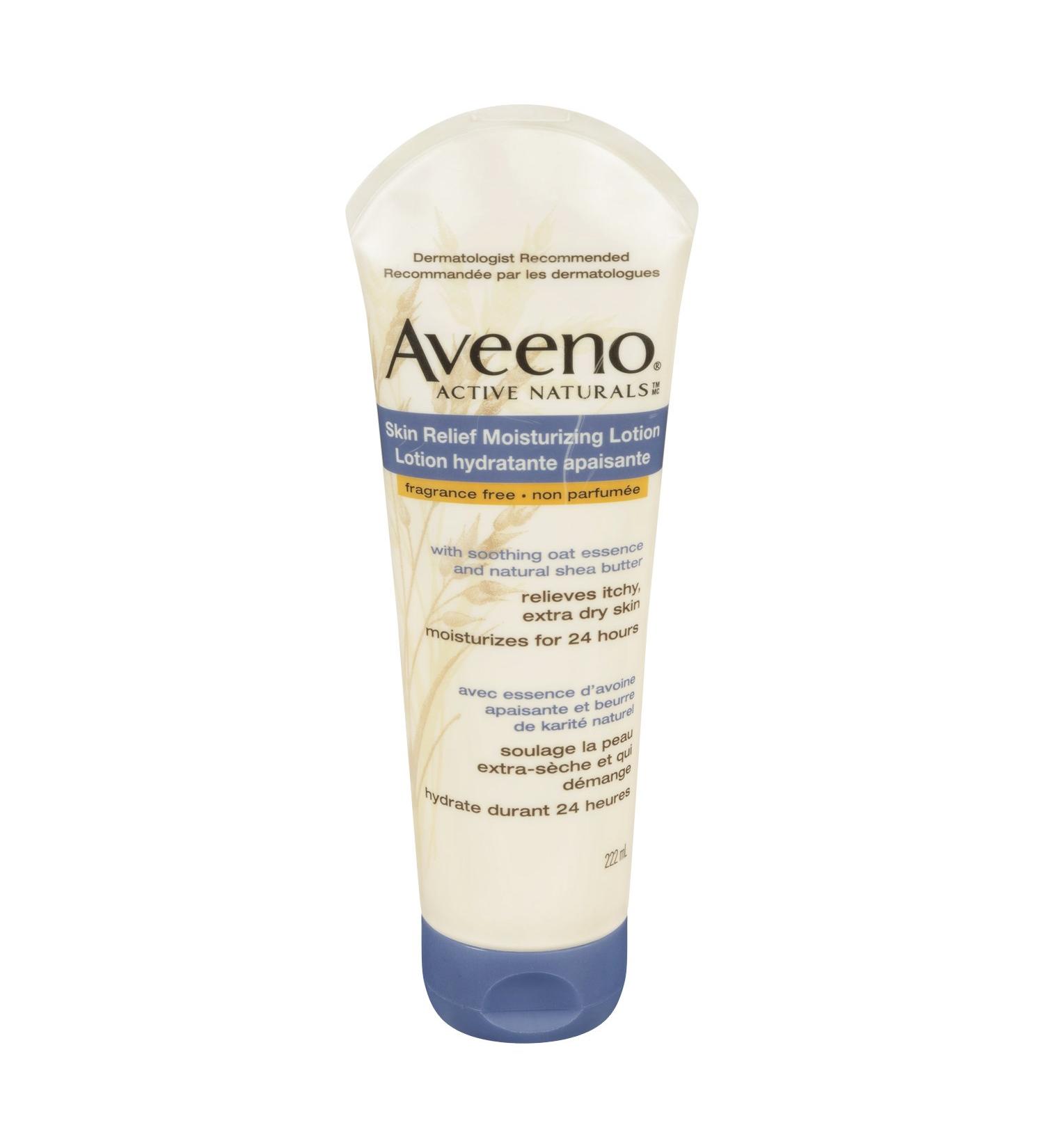 Aveeno Skin Relief Moisturizing Body Lotion With Natural Shea Butter & Triple Oat Complex Unscented Moisturizer for Extra Dry Itchy or Sensitive Skin Fragrance Free 222mL (Packaging May Vary) Skin Relief Fragrance Free - Buy Online on GoSupps.com