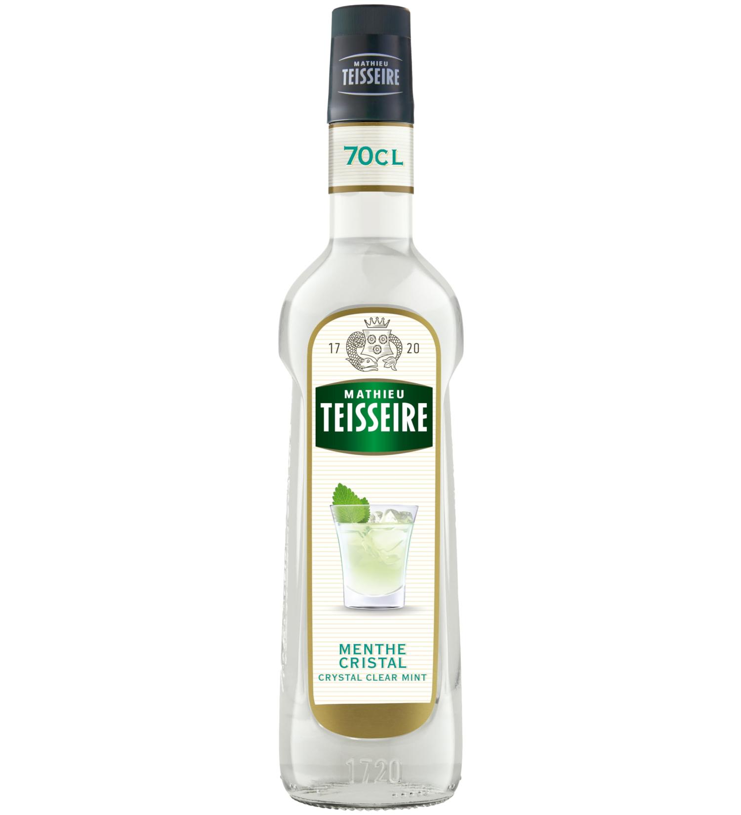 Mathieu Teisseire Crystal Mint Syrup for Cocktails Mocktails Coffee Milkshakes Chocolates 70cl Bottle