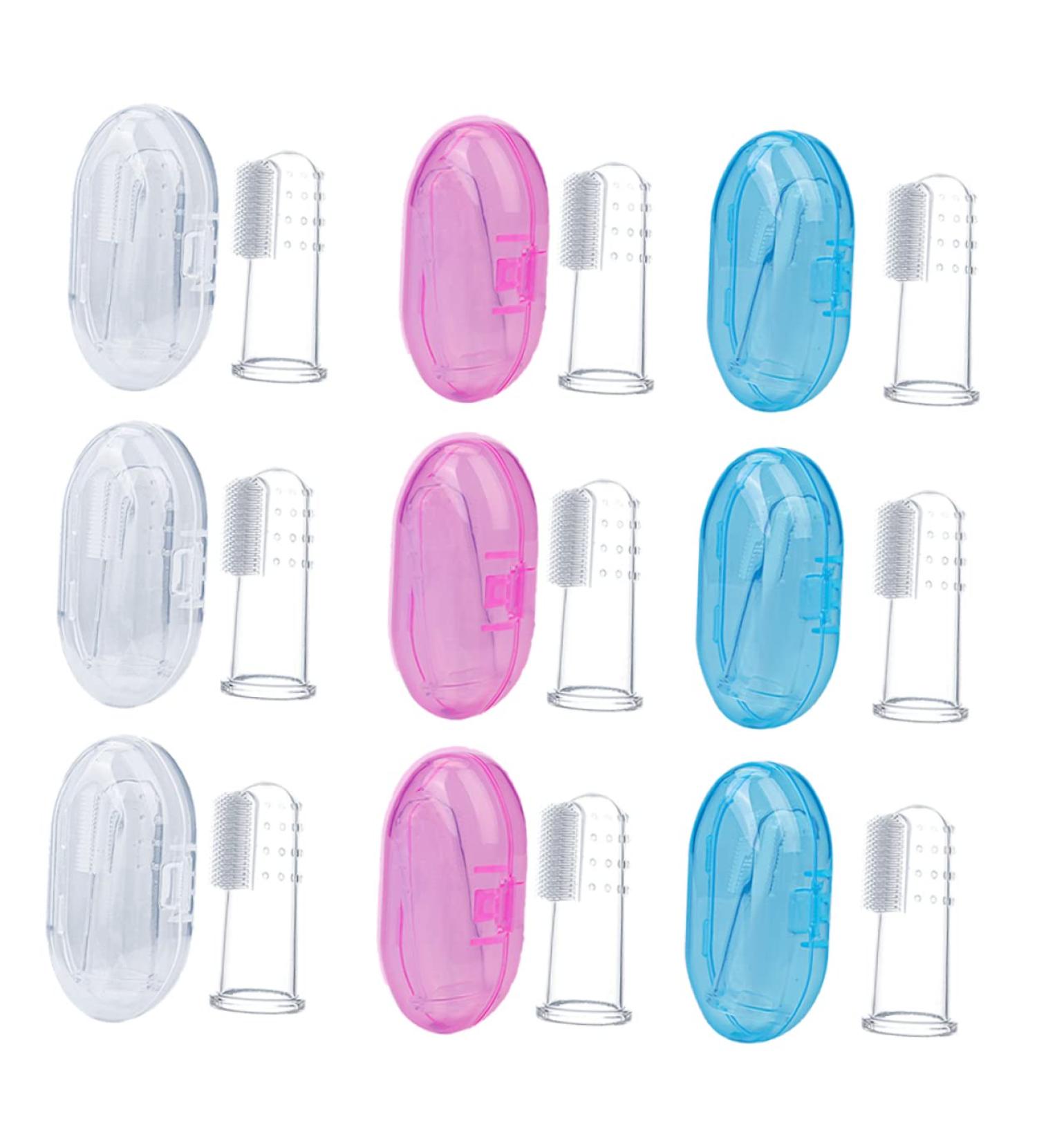 Tovinanna 9-Piece Baby Toothbrush Set | Toddler Finger Toothbrush & Mouth Cleaner | Infant Teething Massage Device - Buy Online on GoSupps.com