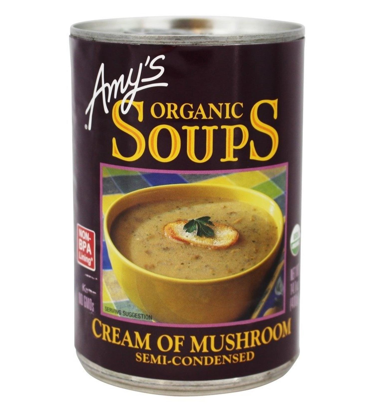 Amy's Organic Cream of Mushroom Soup 14.1 oz - Buy Now at [Your eCommerce Company Name] - Buy Online on GoSupps.com