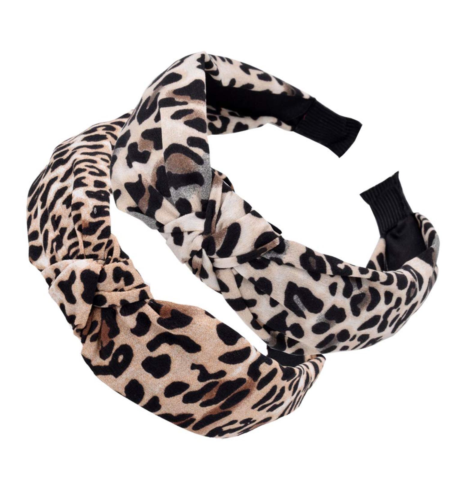 2 Pack Leopard Knot Hairbands - Women's Stylish Hair Accessories | Trendy Headbands for Every Occasion - Buy Online on GoSupps.com