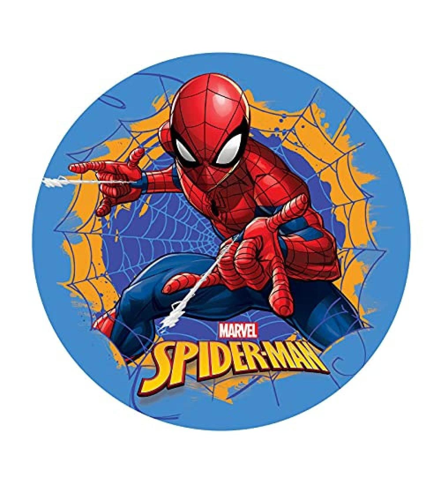 Dekora - 114398 Spiderman Cake Topper Made of Edible Paper | Made of Rice Paper Vegan Butter| 20 cm Spiderman Cobweb - Buy Online on GoSupps.com